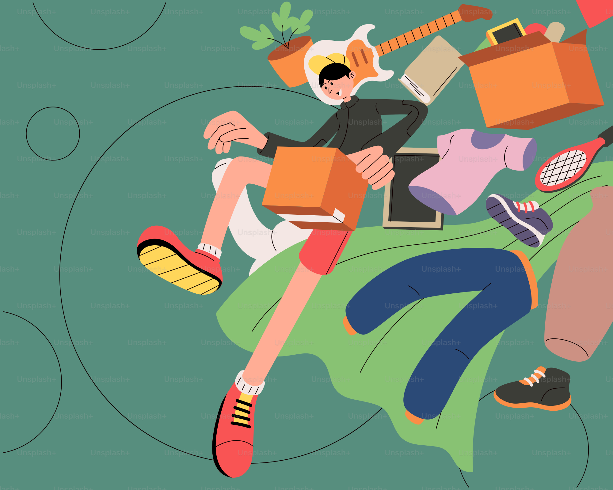 A woman sitting on top of a bed next to a man