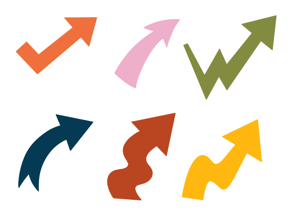 여러 방향을 가리키는 화살표 모음