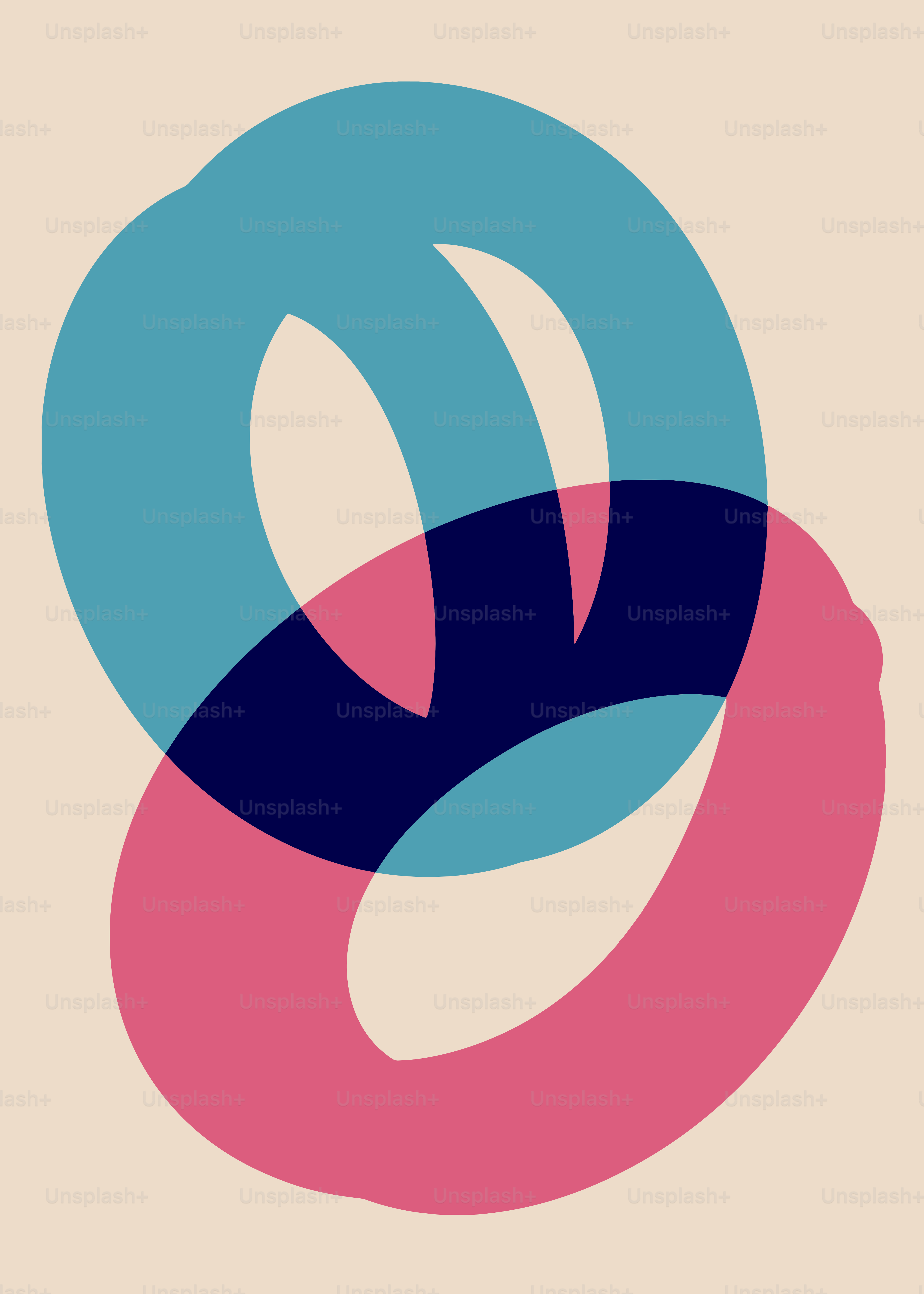 A blue and pink logo with the letter o
