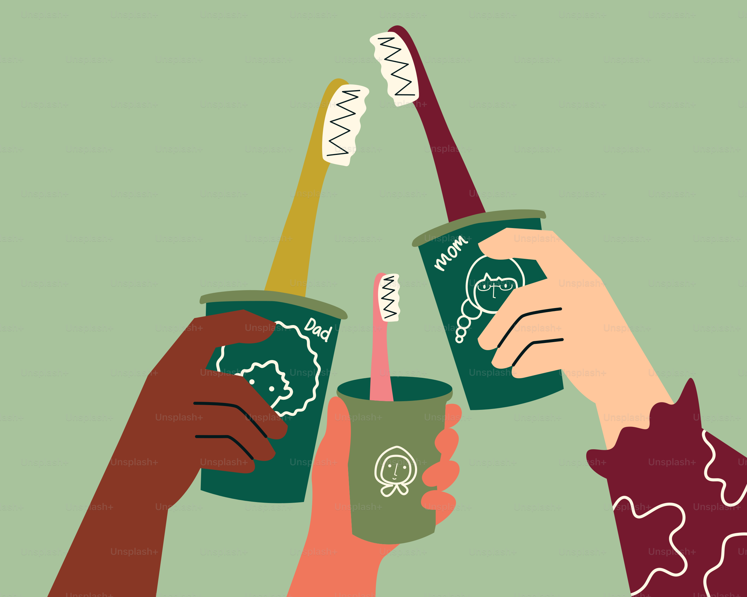 A group of people holding cups of coffee