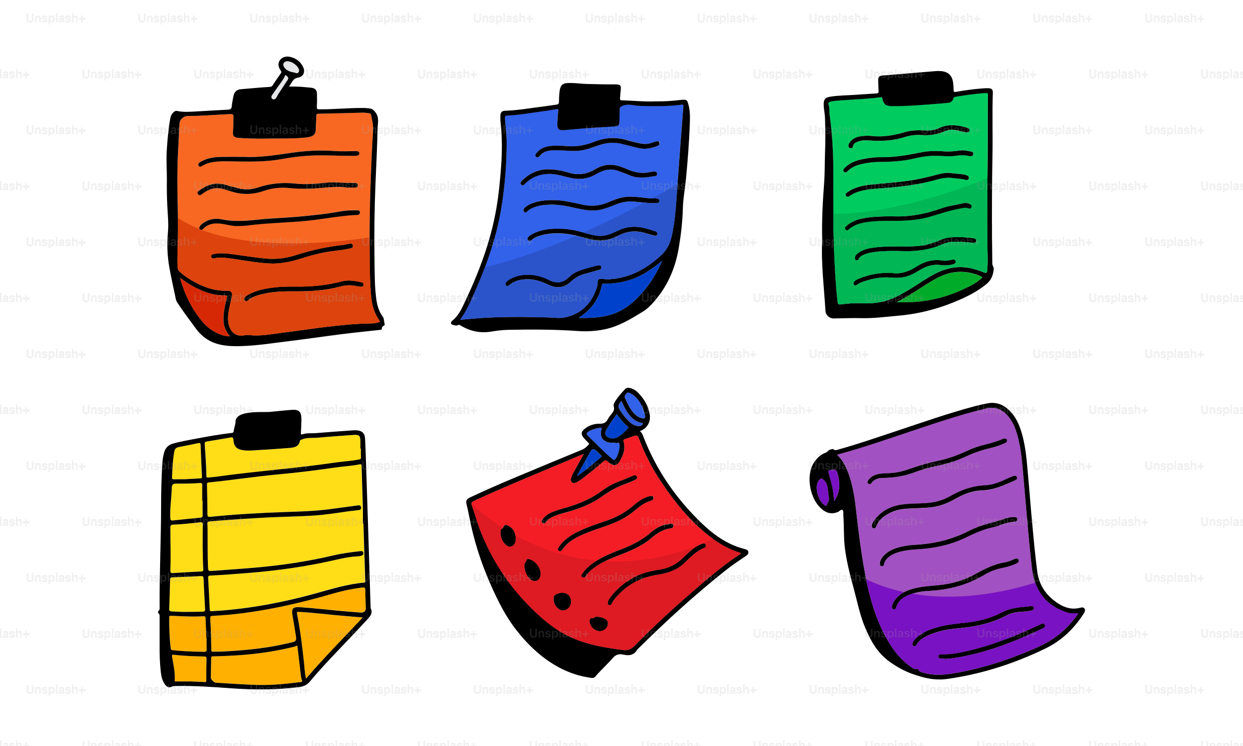 A clipboard with different colored notes attached to it