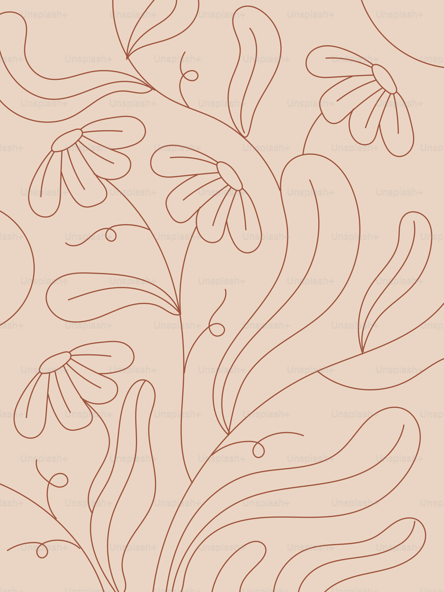 A drawing of a flower on a beige background