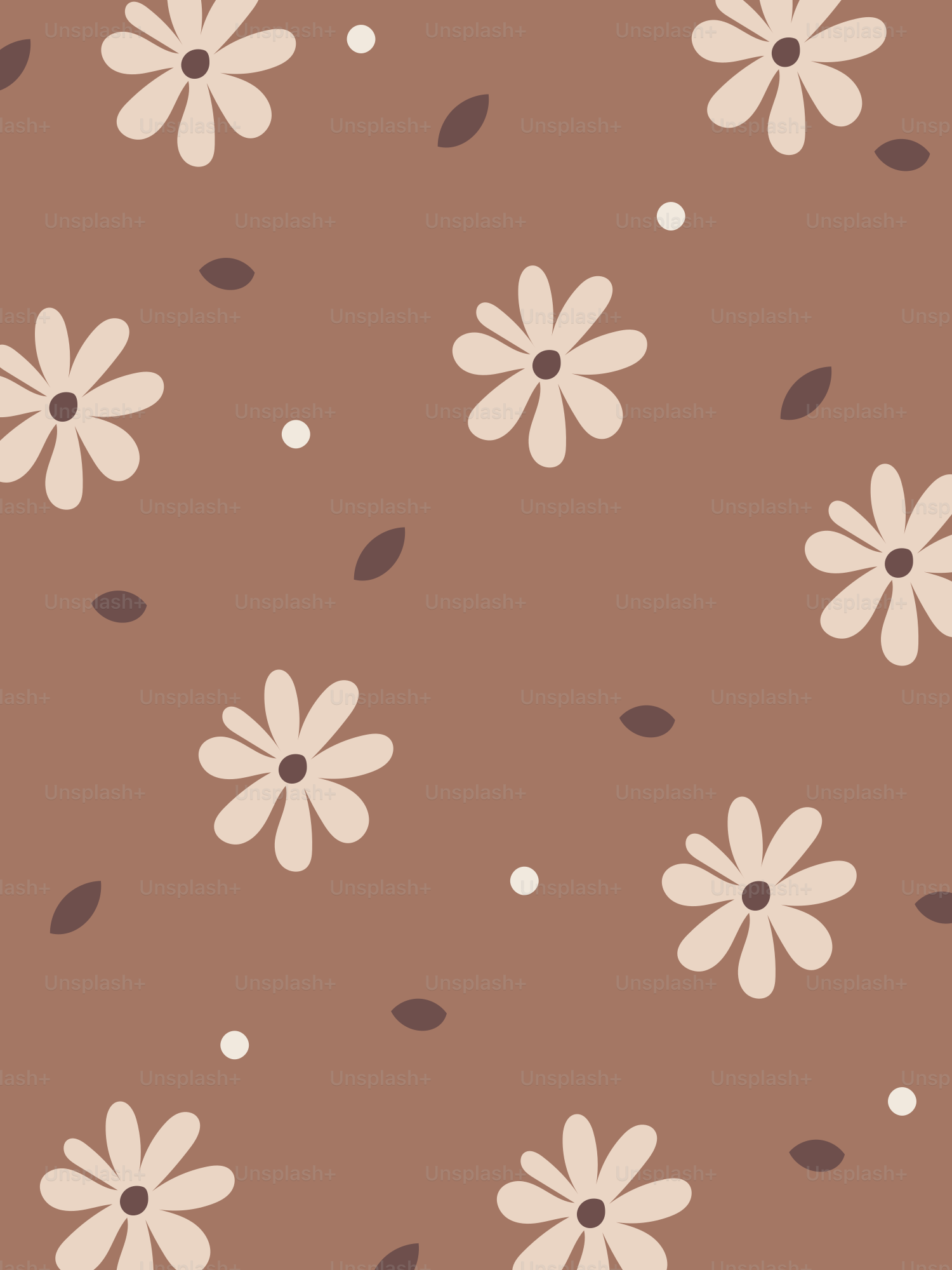 Un fondo marrón con flores y hojas blancas vector – Imagen de Fondo de  pantalla en Unsplash, image size:3000x4000