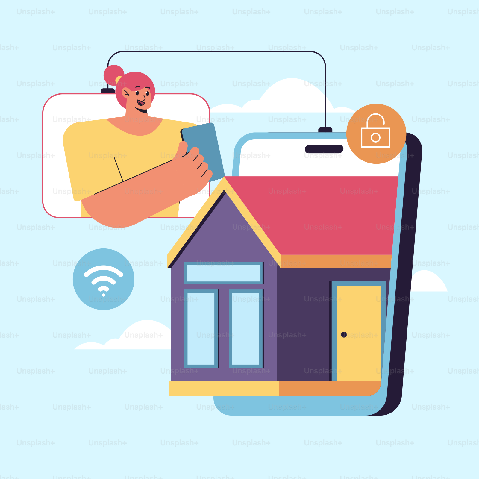 Uma pessoa segurando um smartphone com uma casa