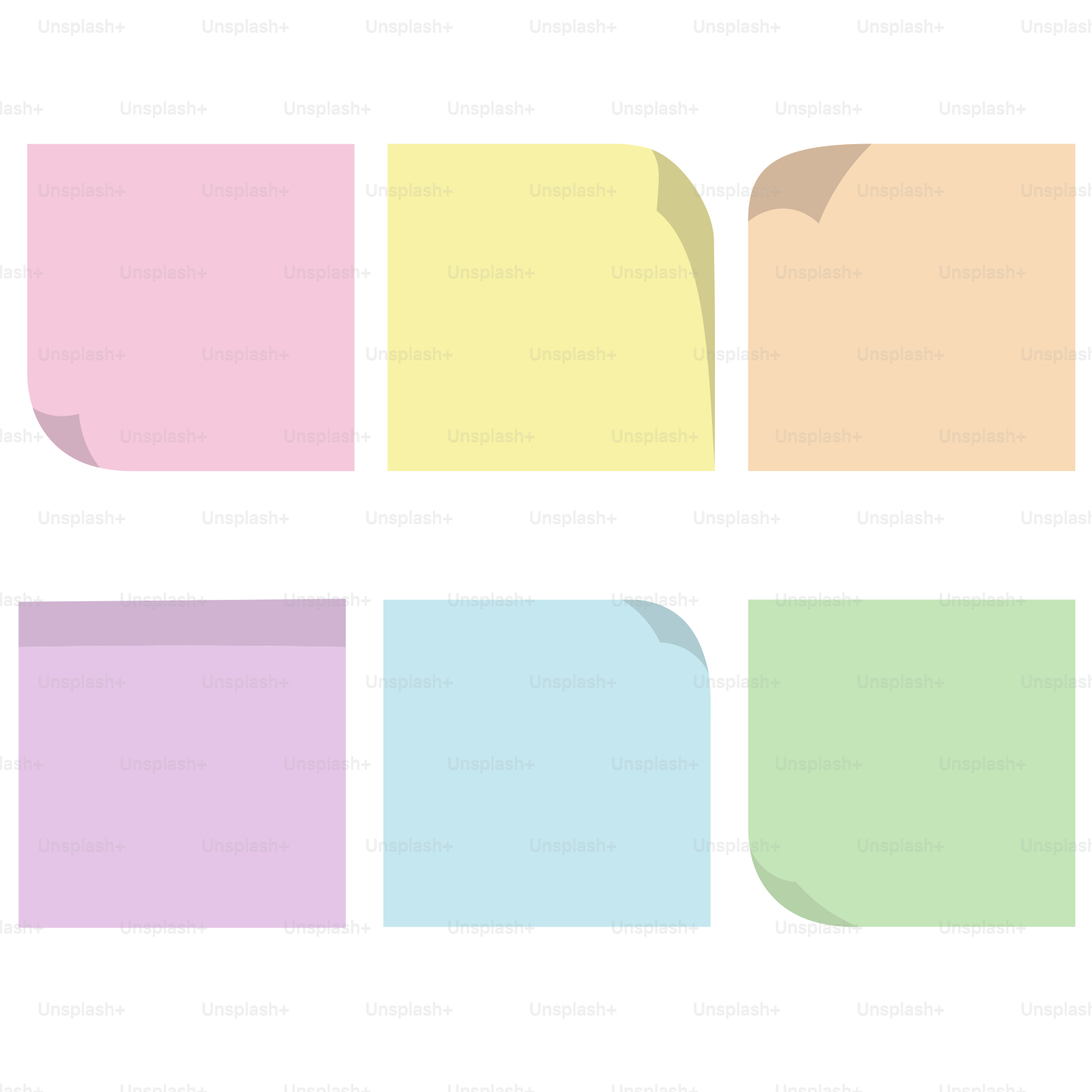 A white background with pastel colored squares