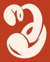 A red square with a white logo on it