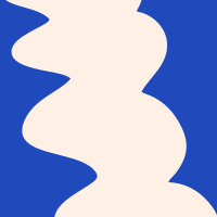 A blue and white picture of a snowman