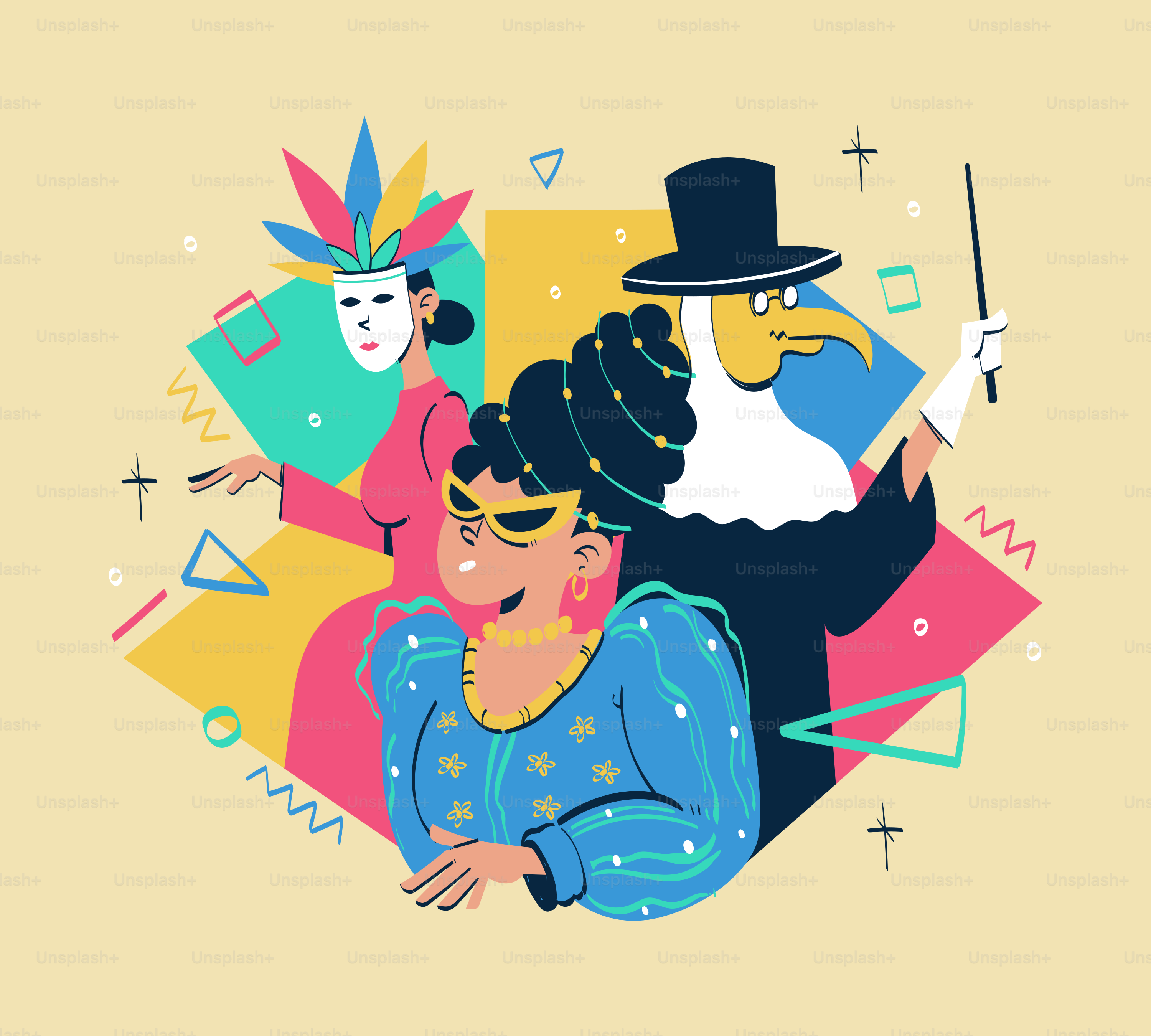 A couple of people that are wearing masks