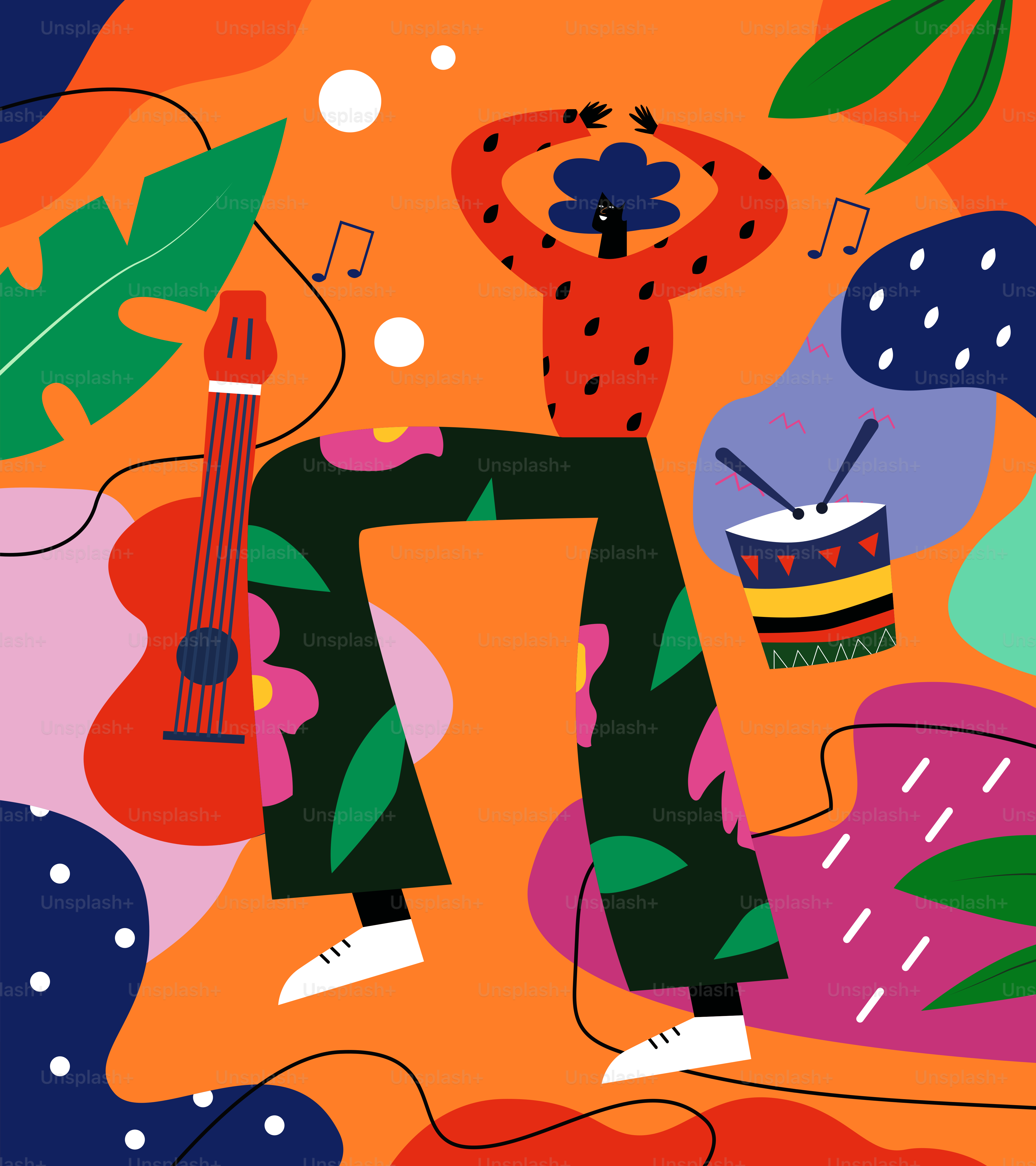 Un dipinto di un uomo che suona la chitarra