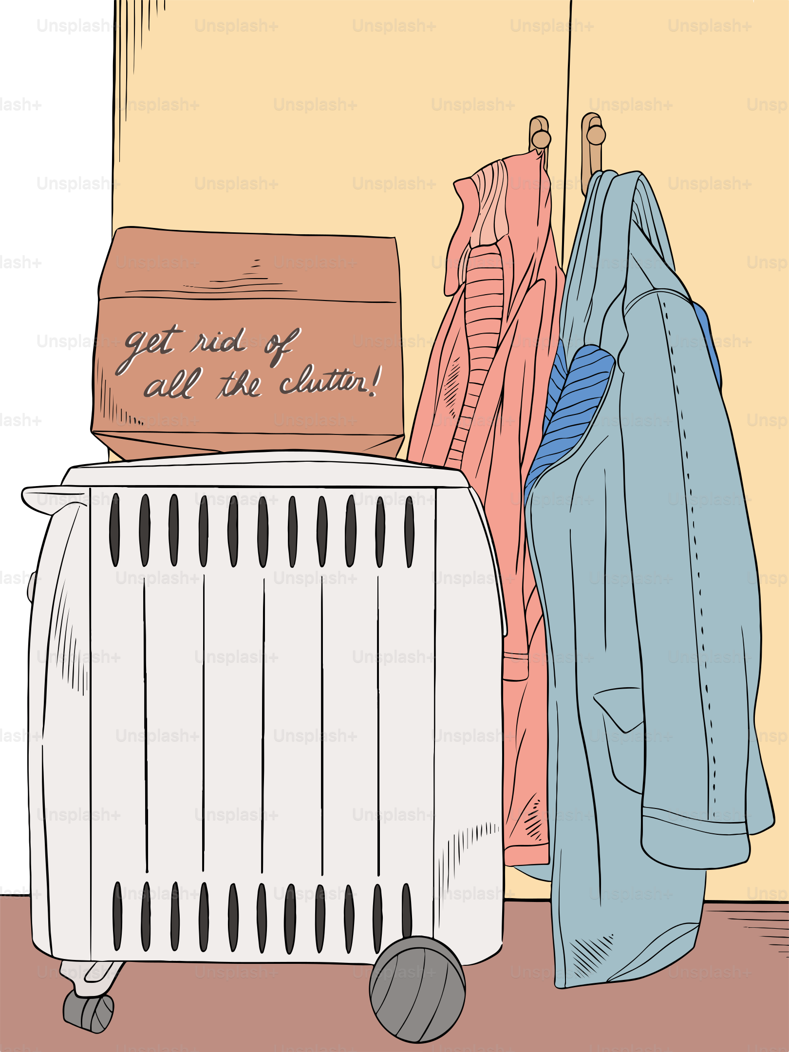 A white radiator sitting next to a wall