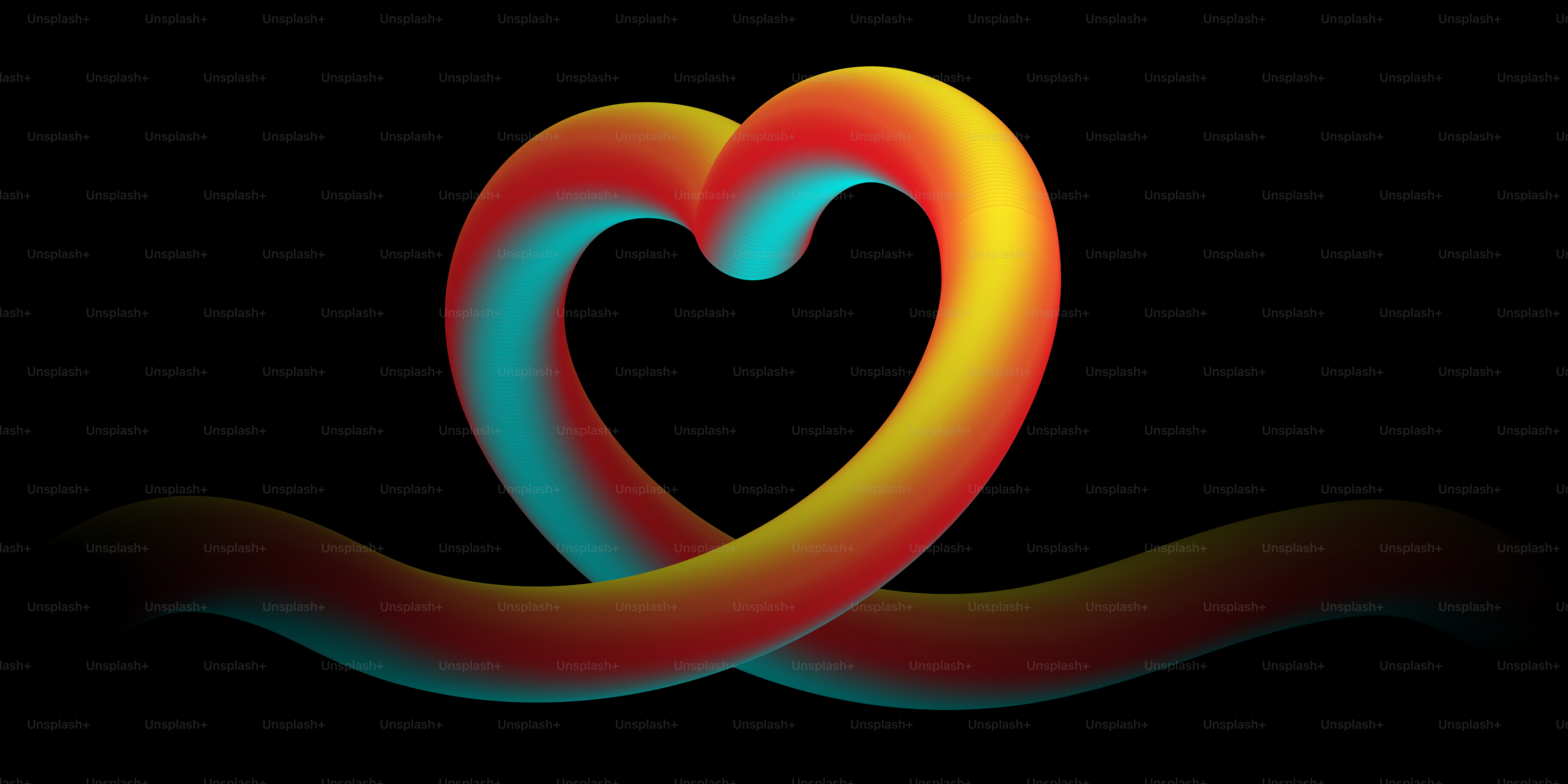 A black background with a red and blue heart