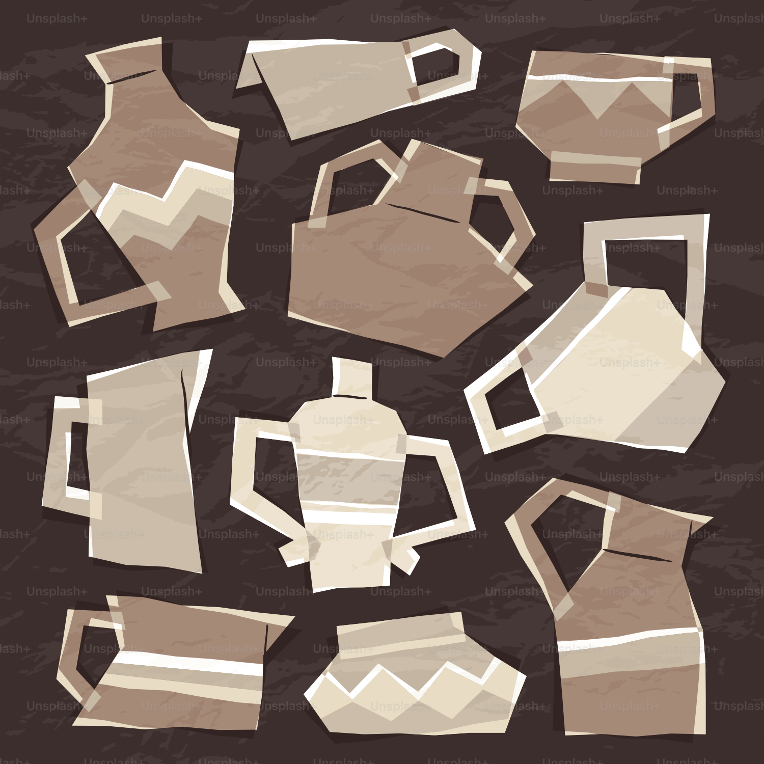 A bunch of different shapes and sizes of vases