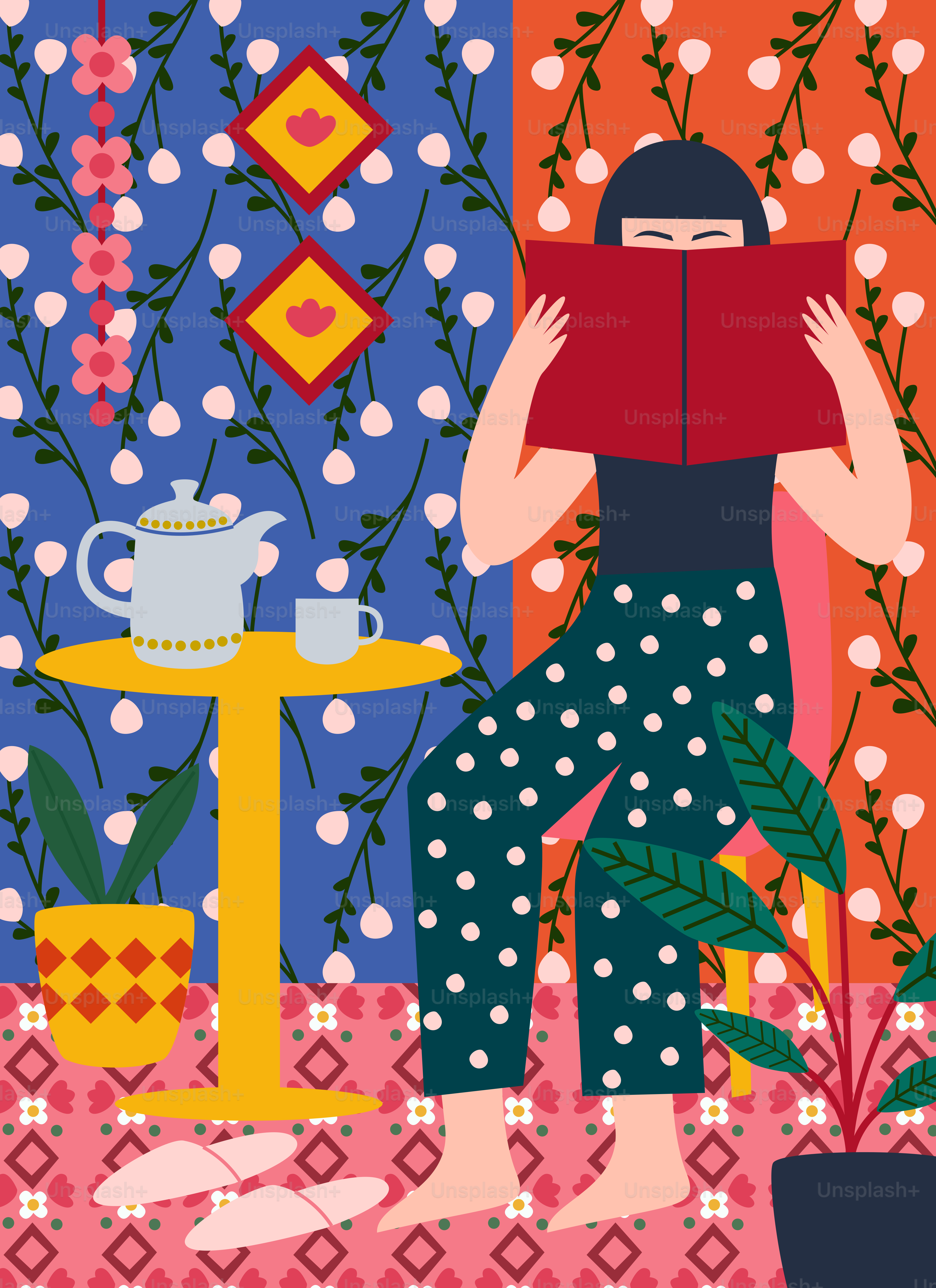 A woman reading a book while sitting on a chair