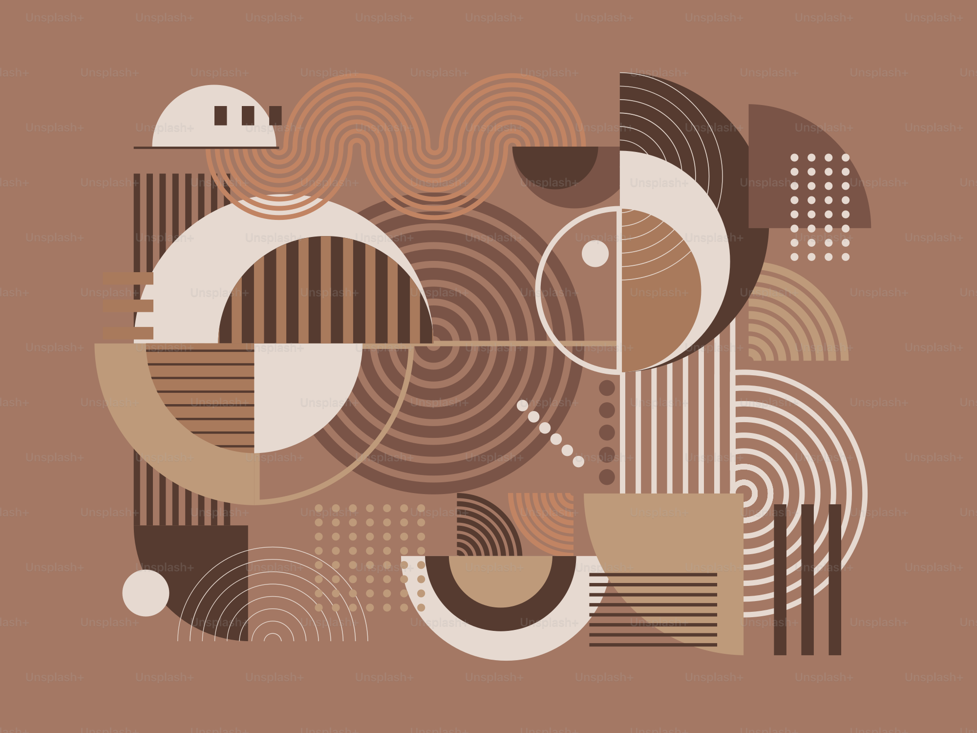 A picture of a brown and white abstract design