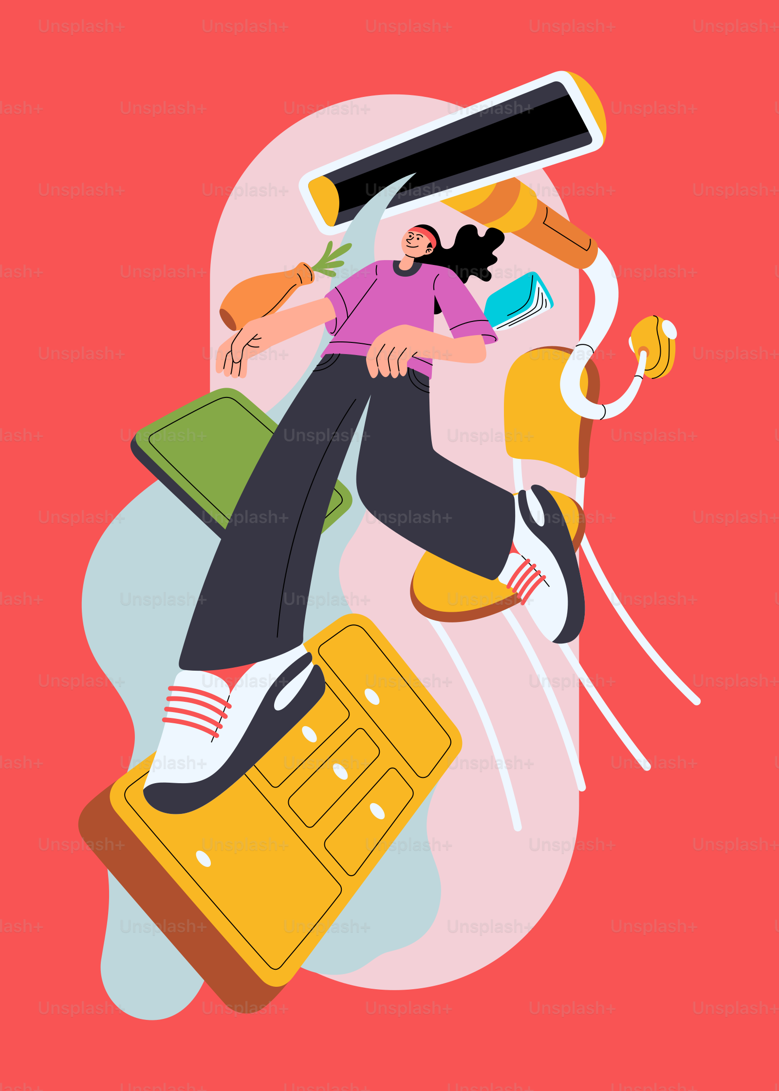 A person riding a skateboard on top of a suitcase