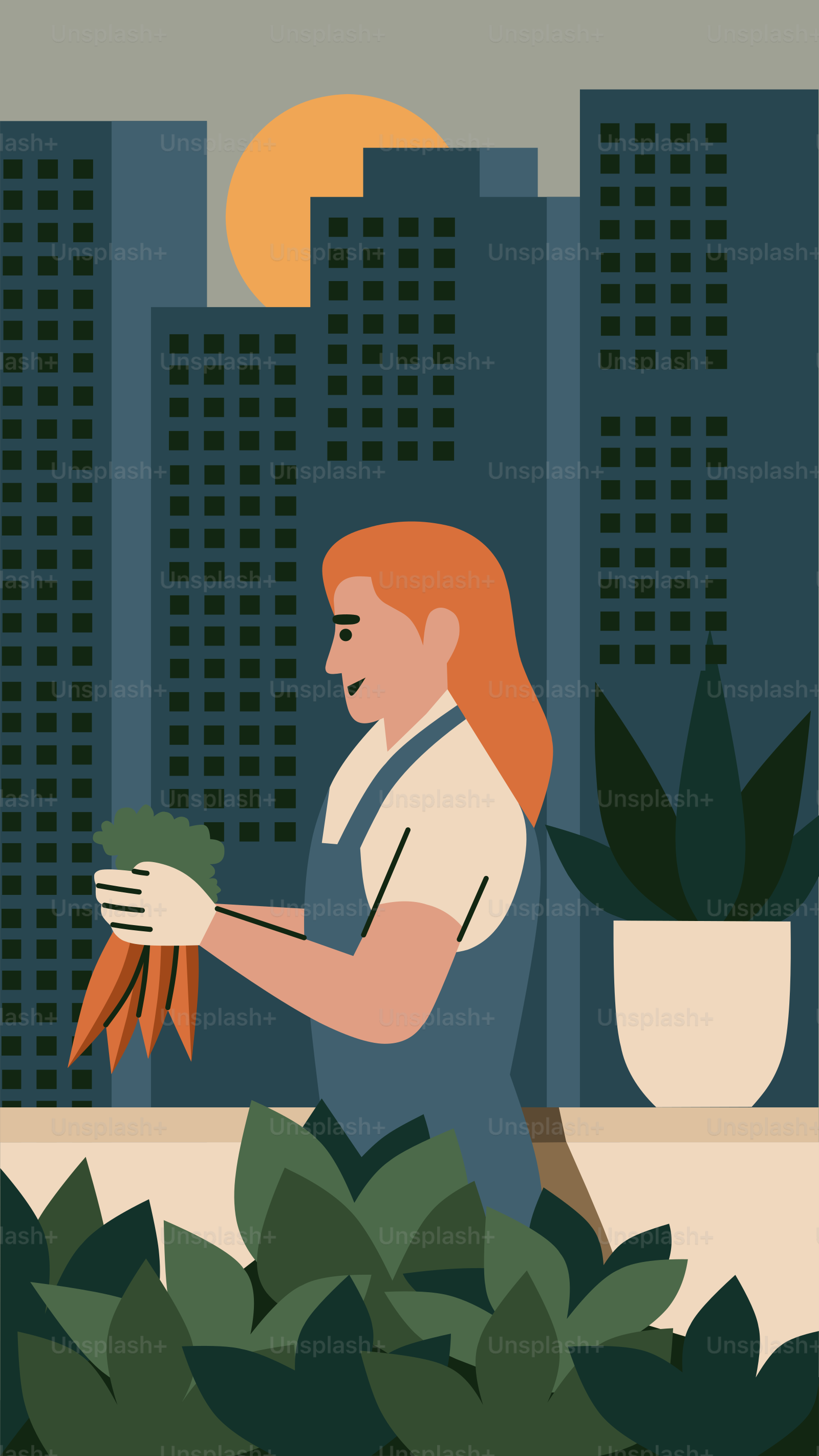 A woman holding a bunch of carrots in her hands