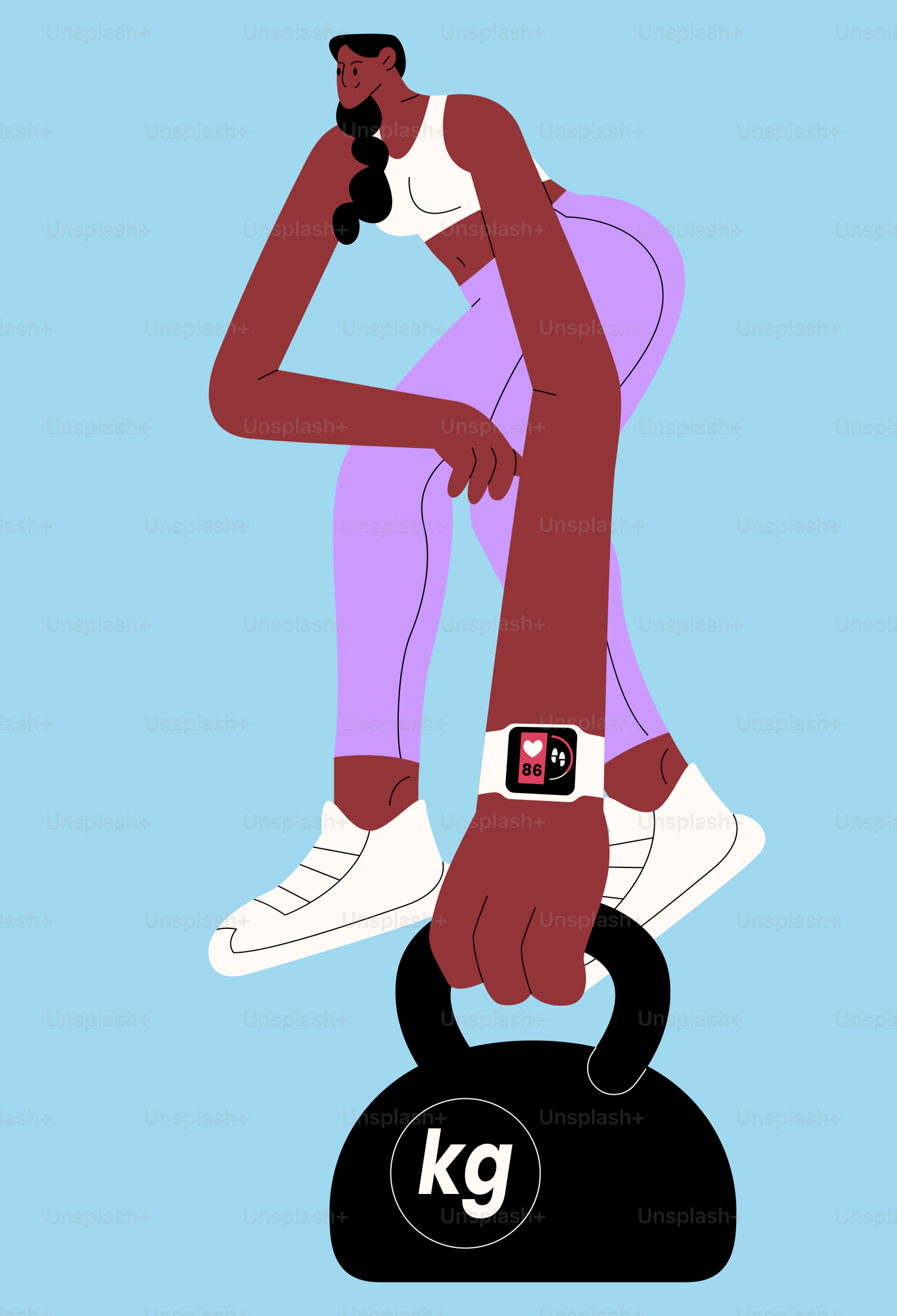 A woman sitting on top of a kettle