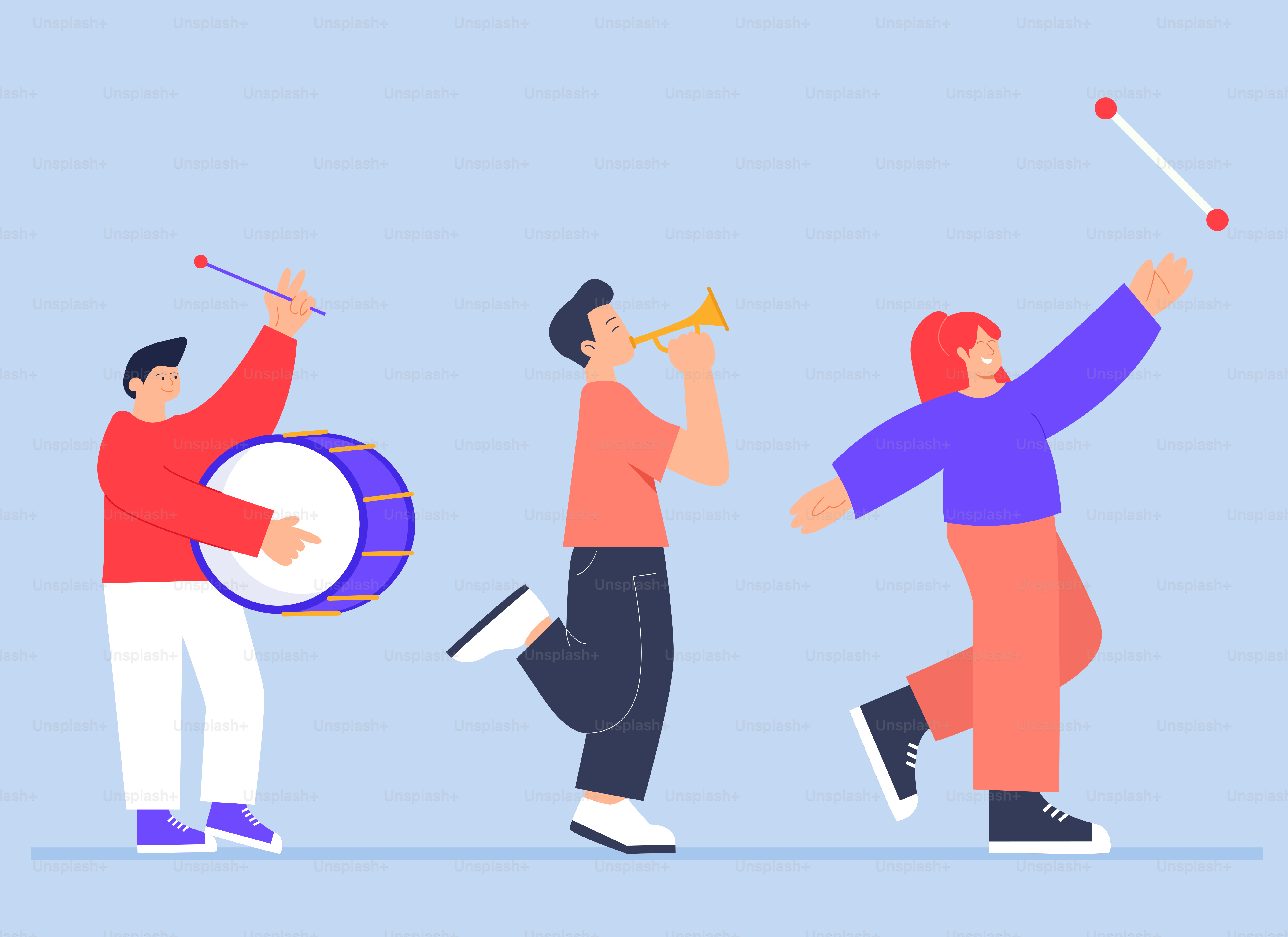 A group of people playing musical instruments