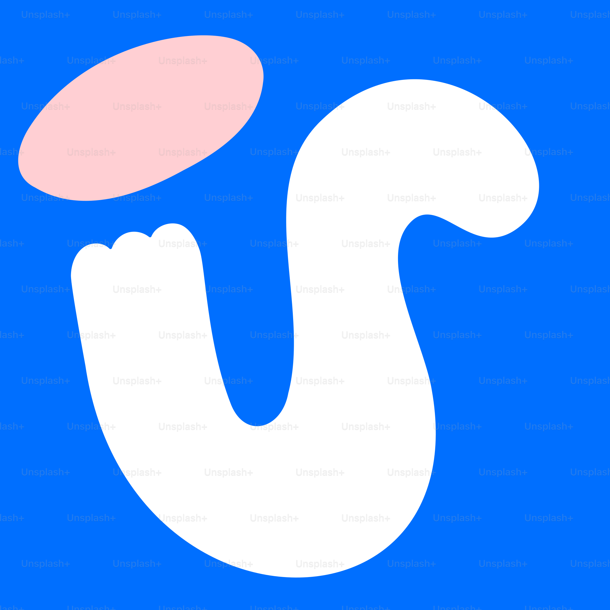 Un fond bleu avec un logo rose et blanc