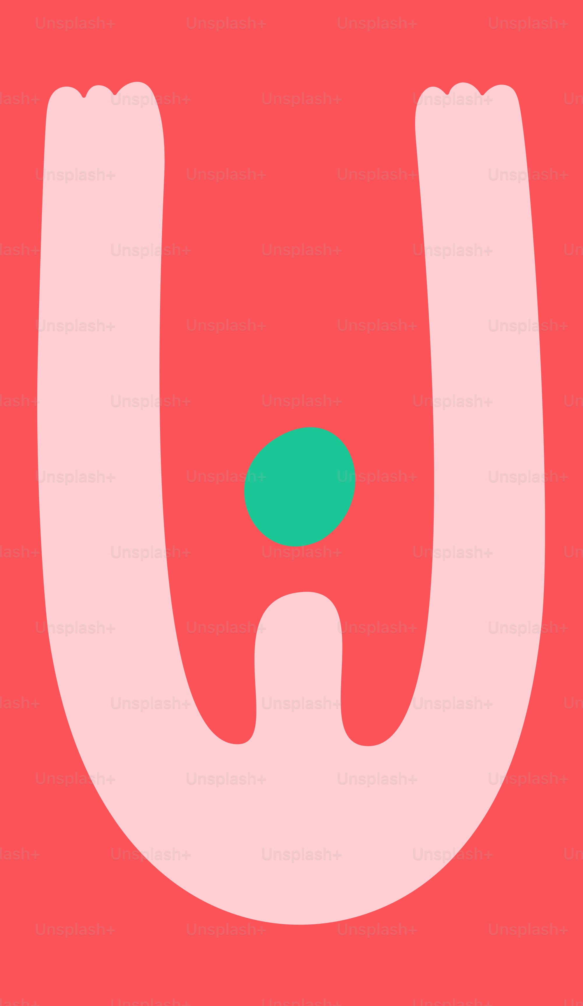 A red background with a green dot in the middle