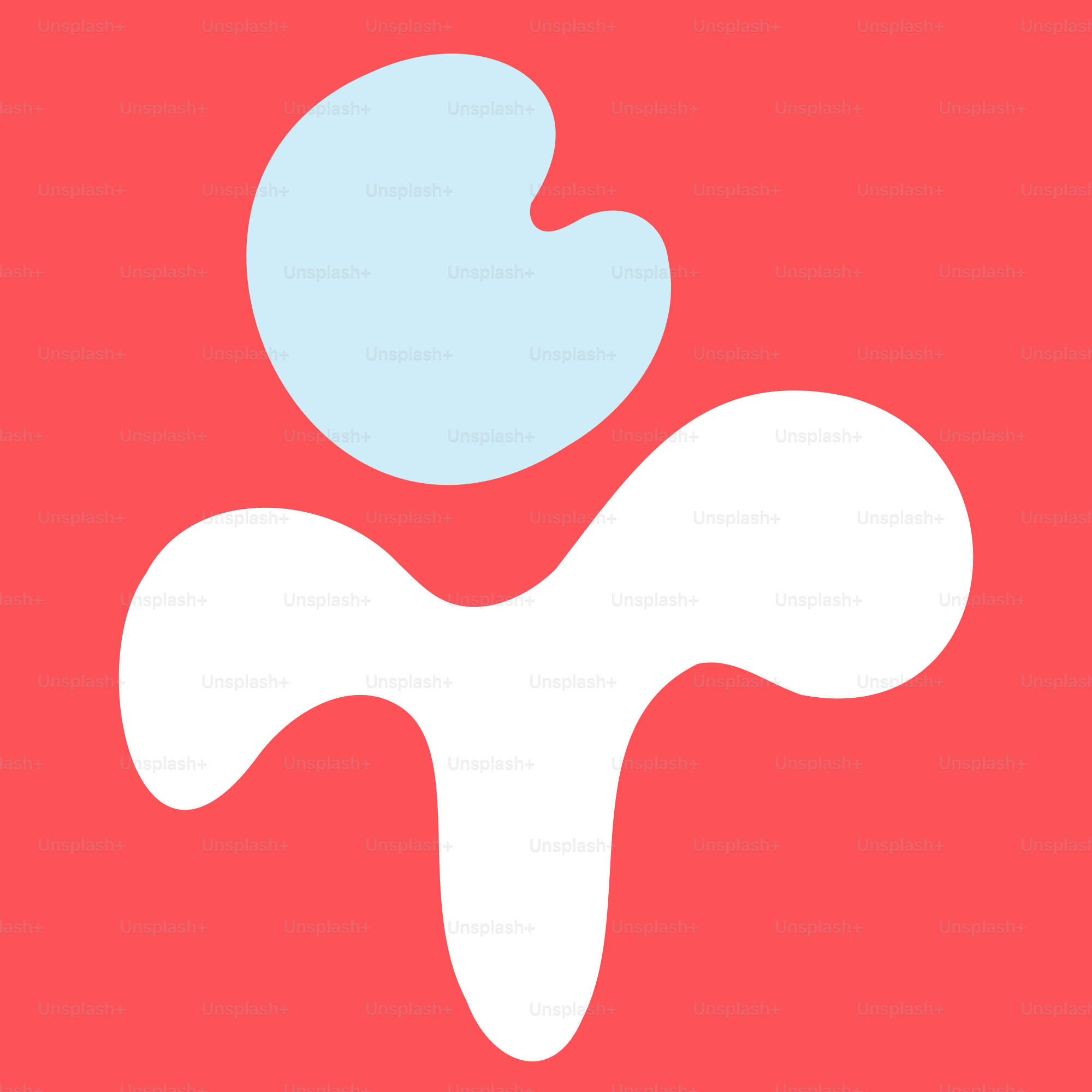 Um quadrado vermelho com um círculo azul em cima dele