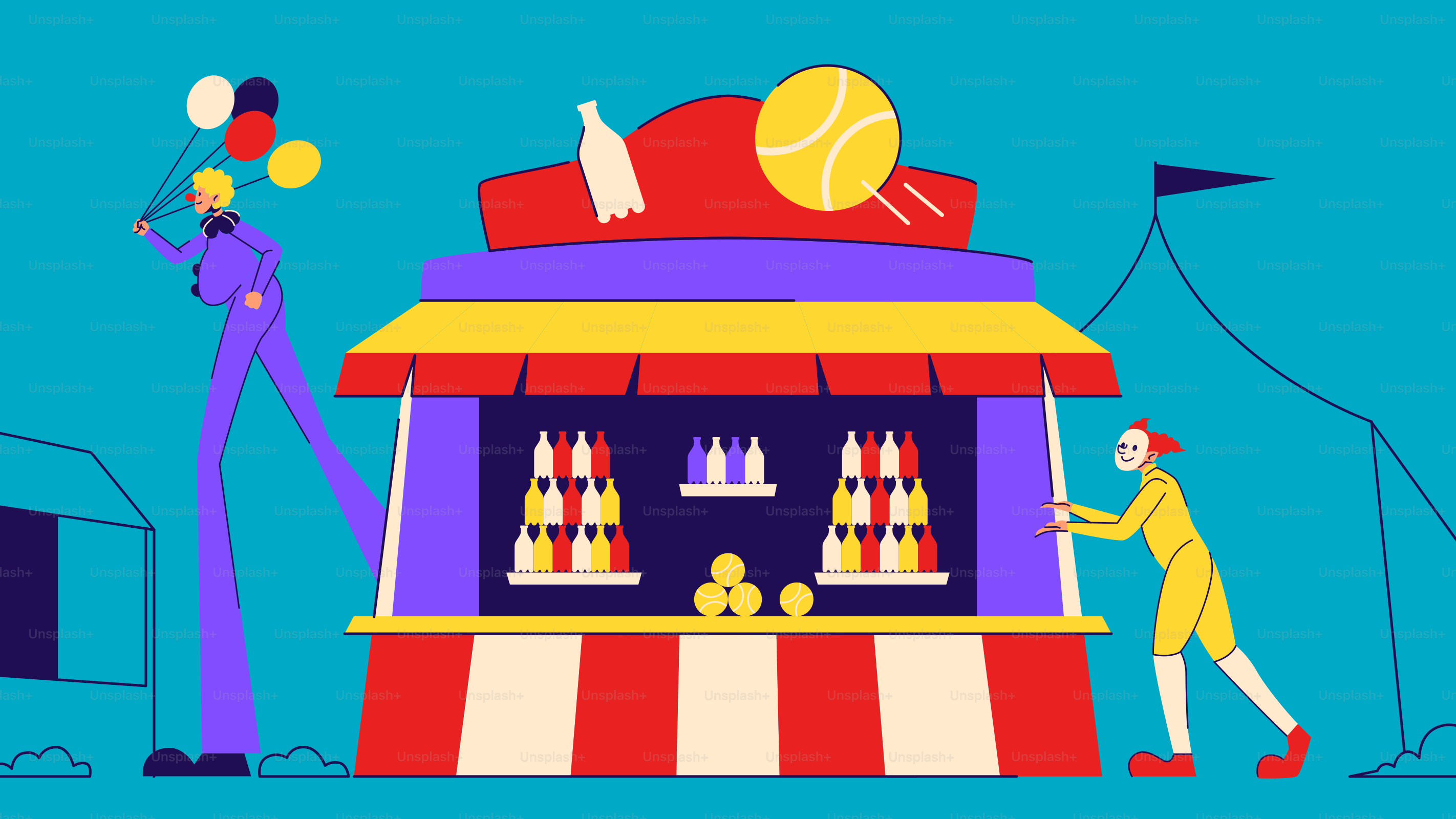 A person standing in front of a carnival booth