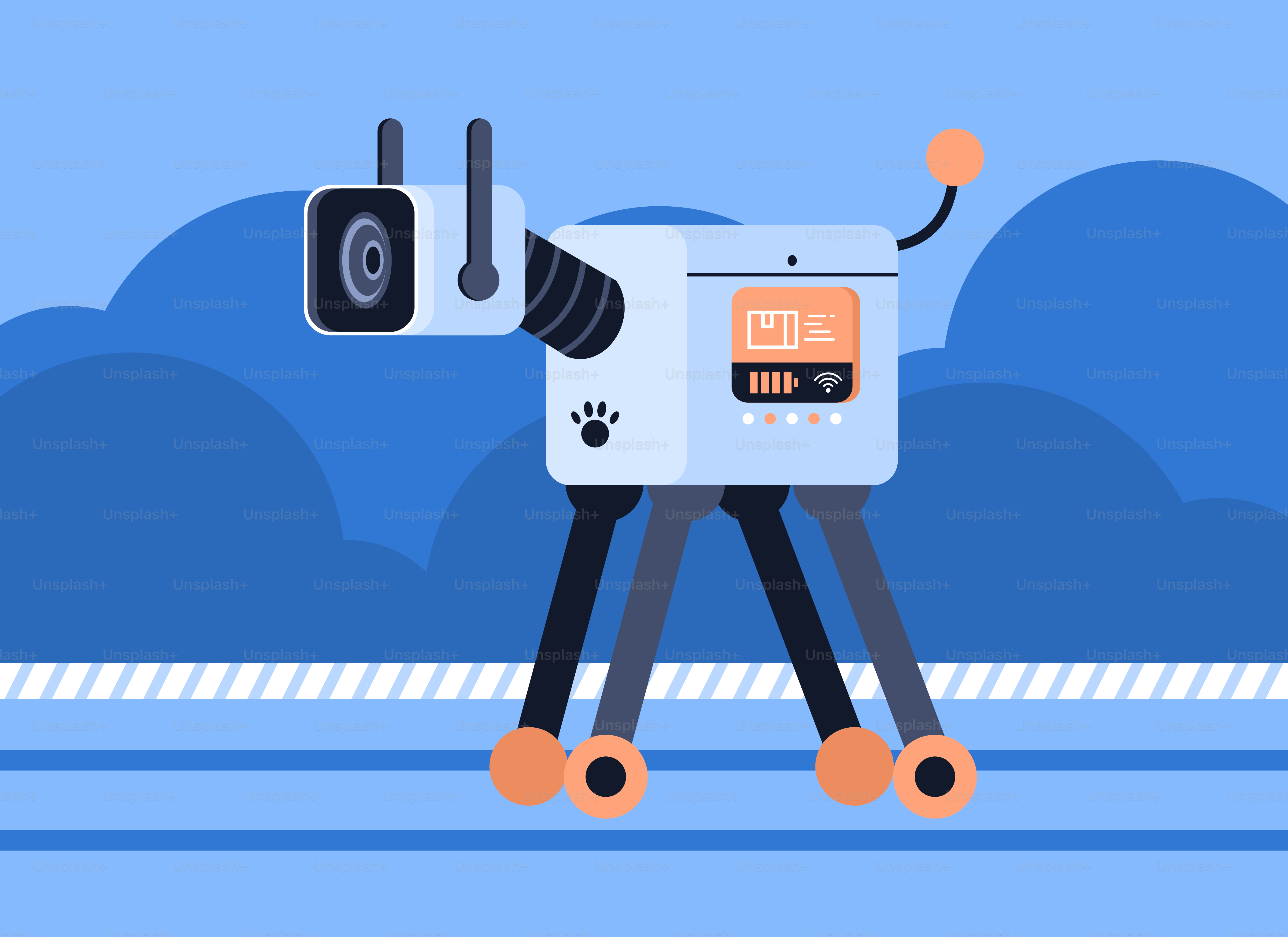 Un robot con una cámara conectada a él