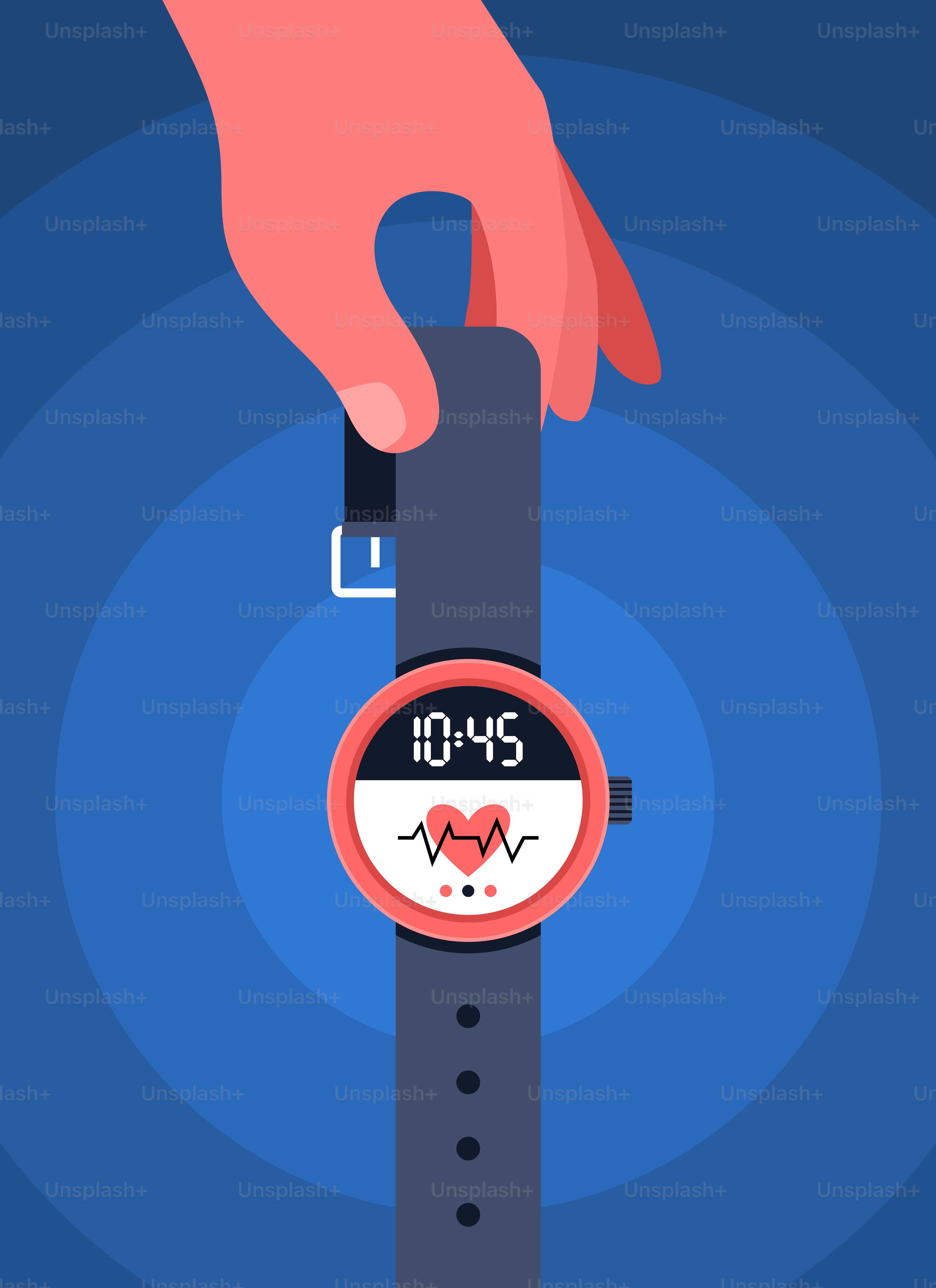 Eine Person, die eine Smartwatch in der Hand hält