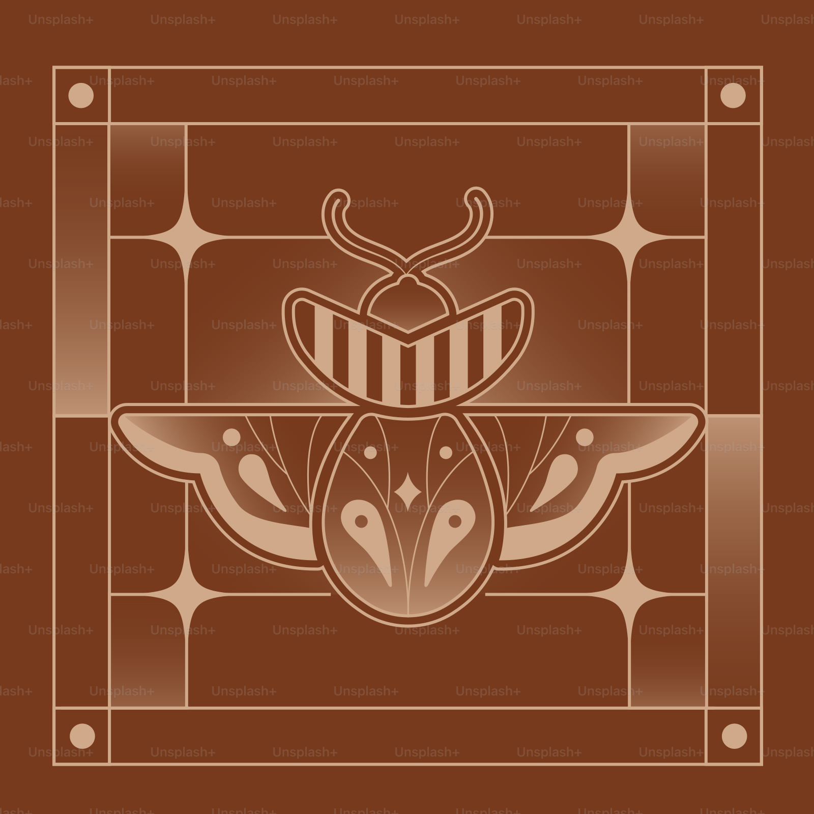 A picture of a bee on a brown background