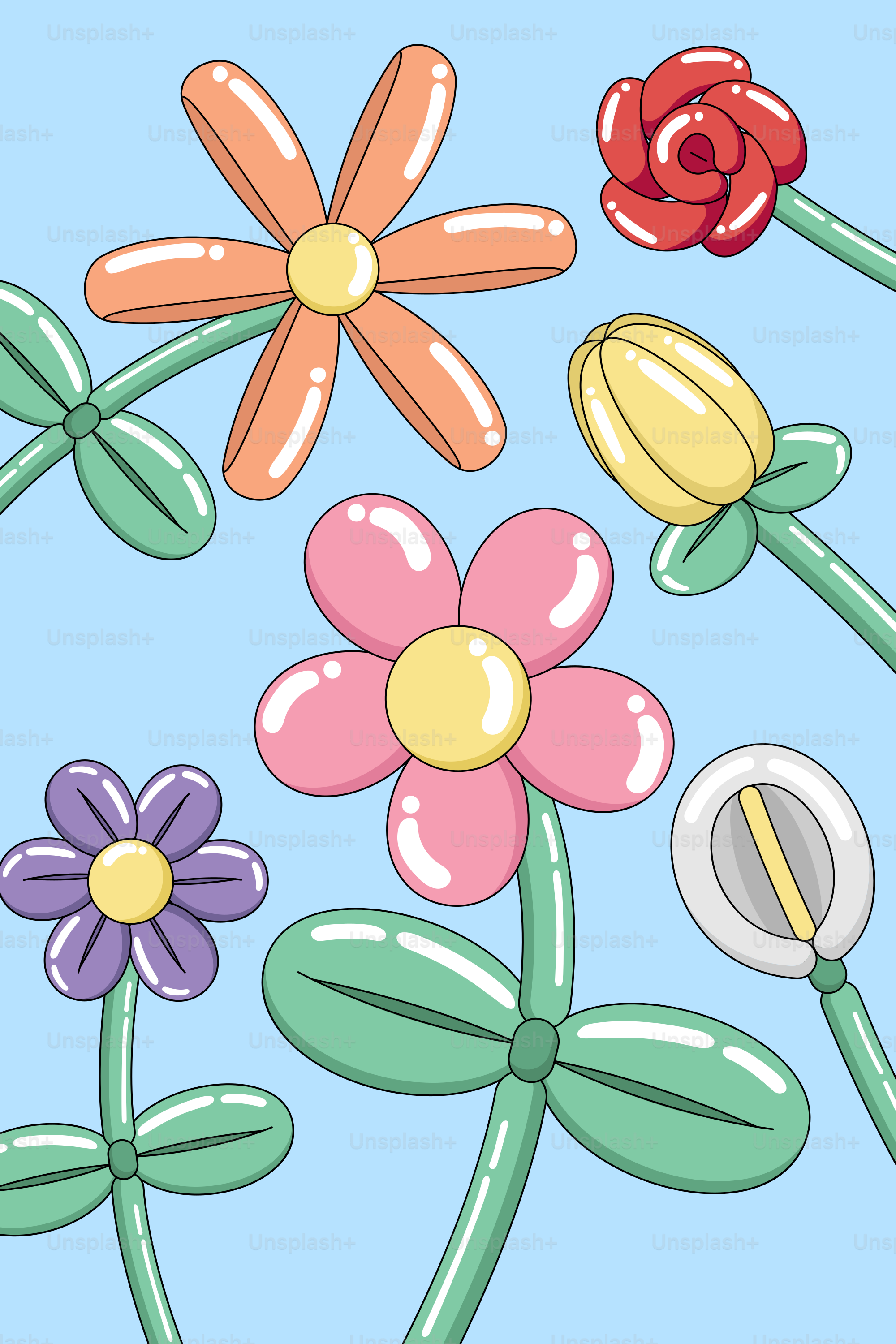 Ein Strauß von Blumen auf blauem Hintergrund