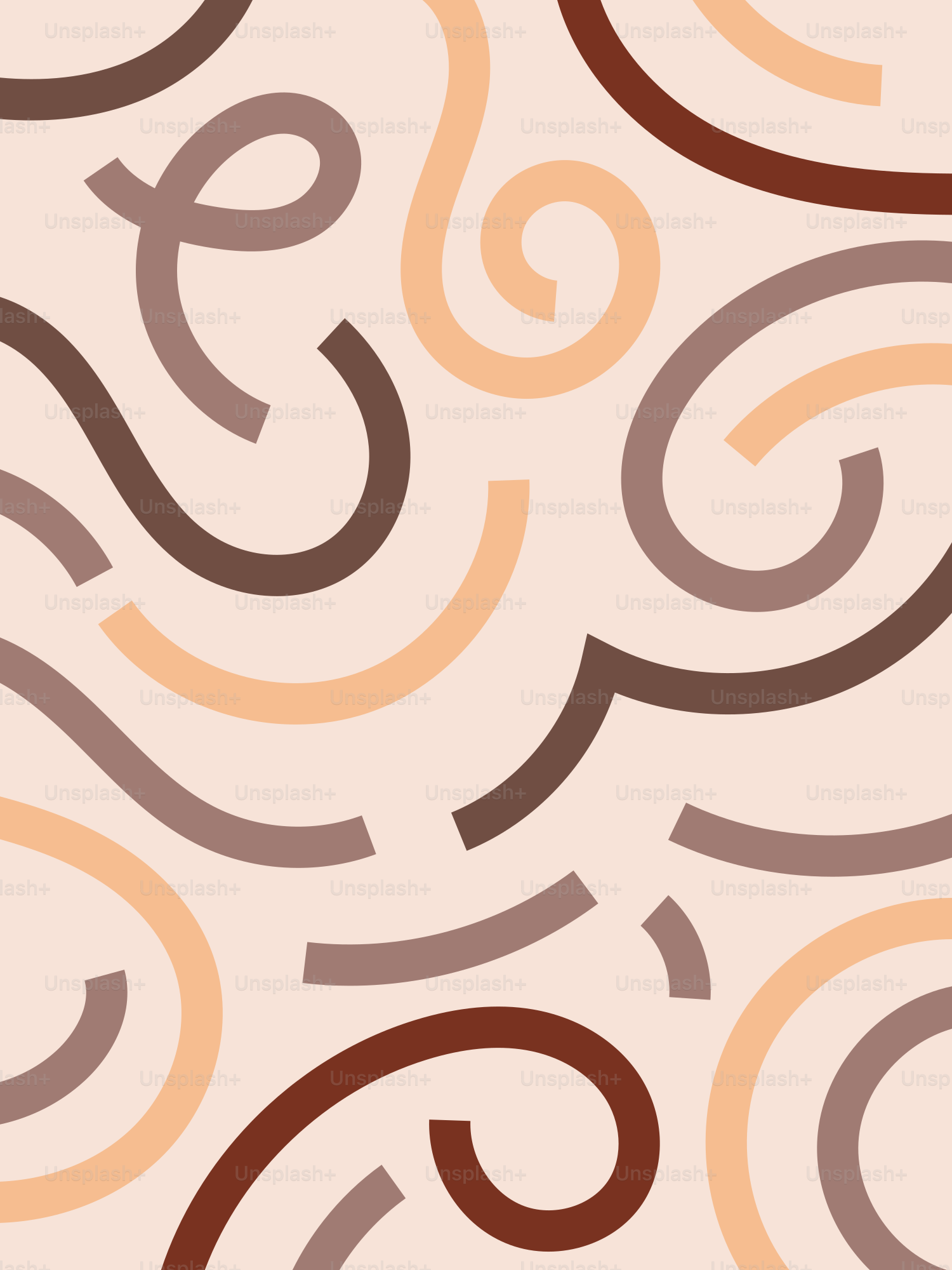 A brown and beige pattern with swirls on it