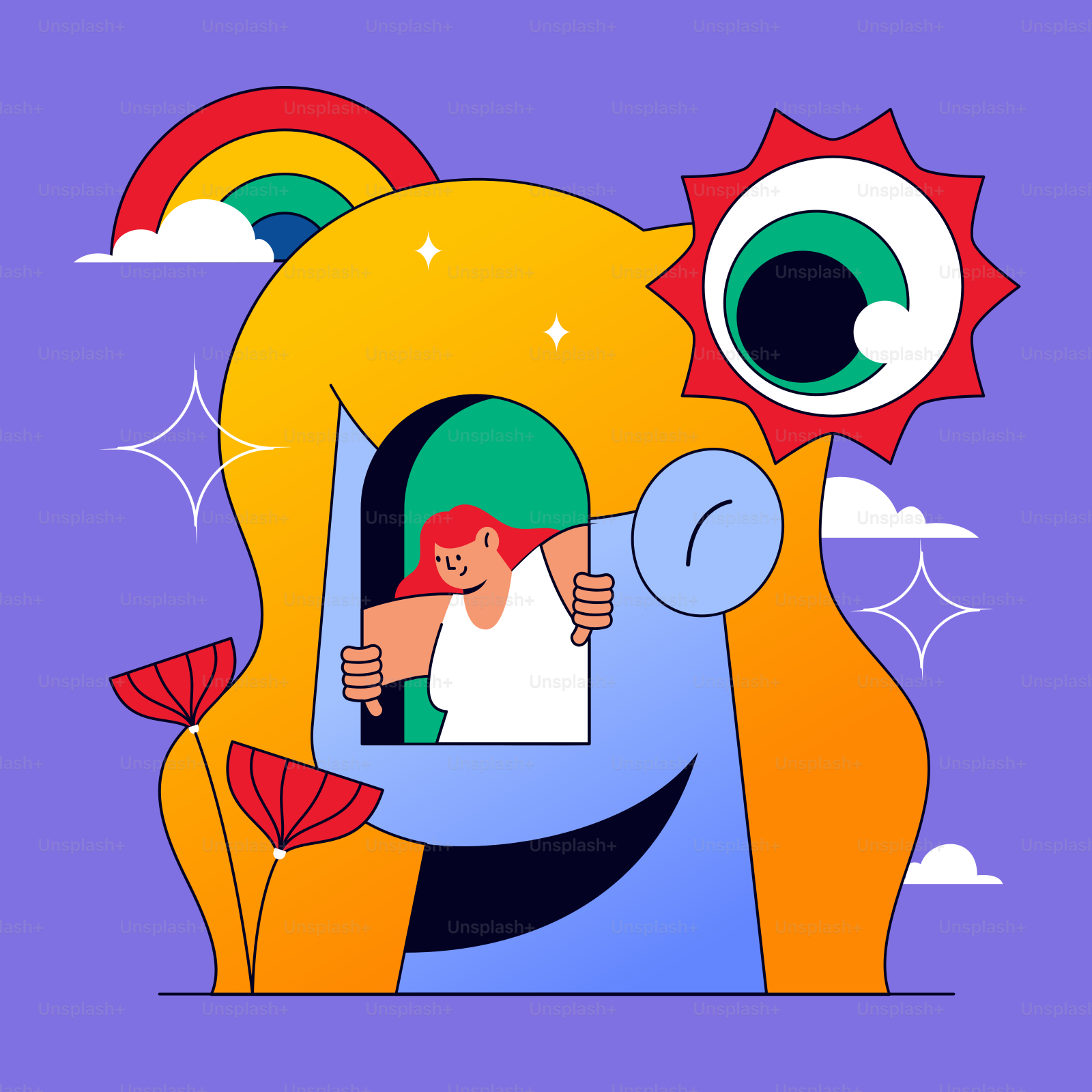 A cartoon of a person holding a sign