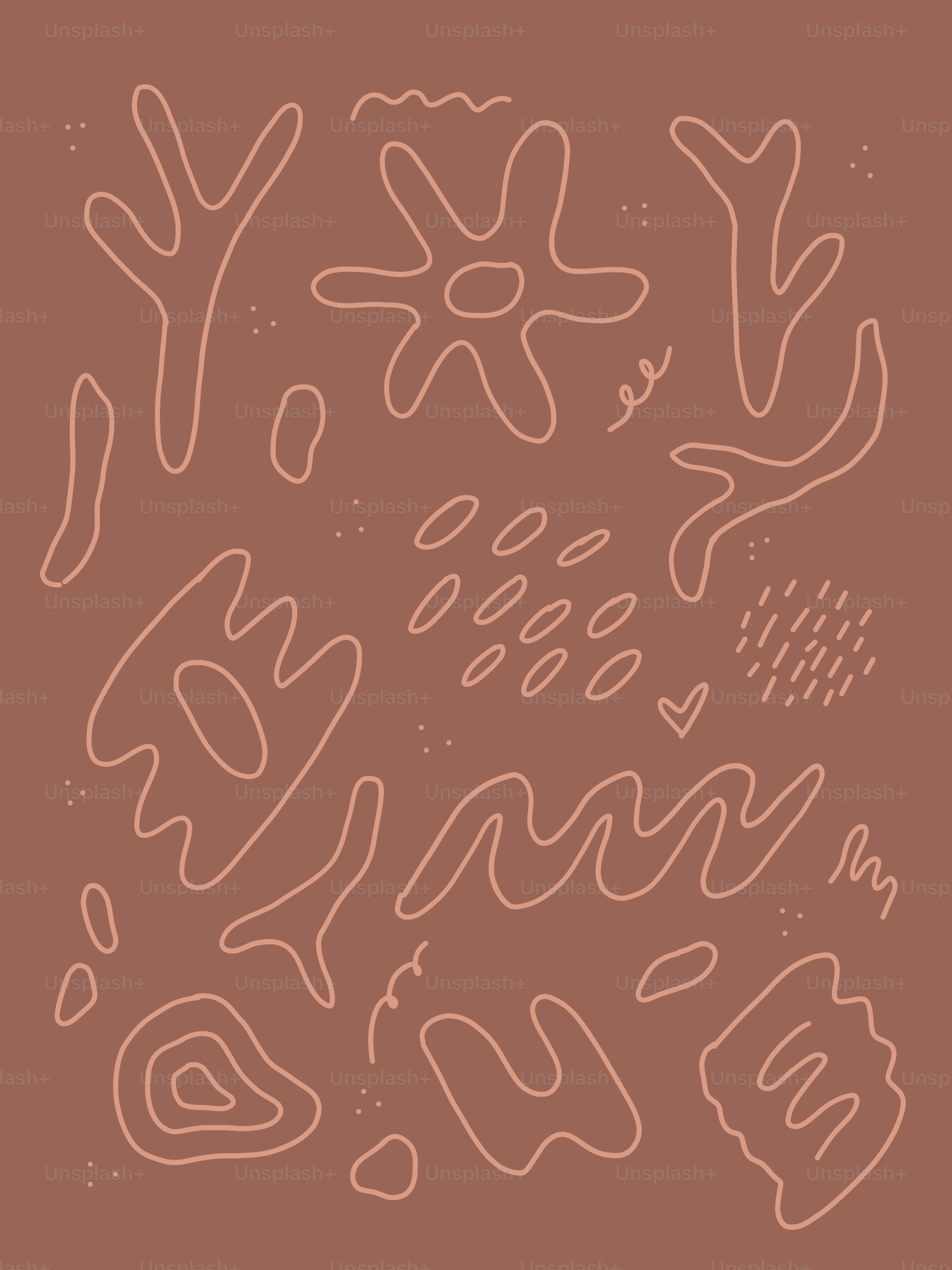 A drawing of flowers on a brown background