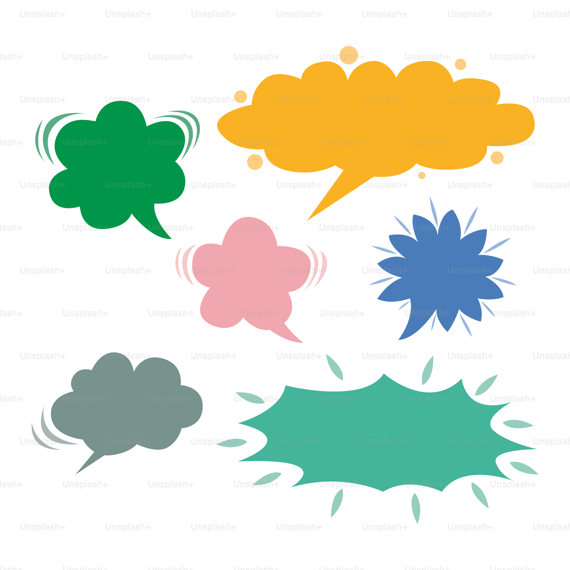 Un gruppo di fumetti di colori diversi