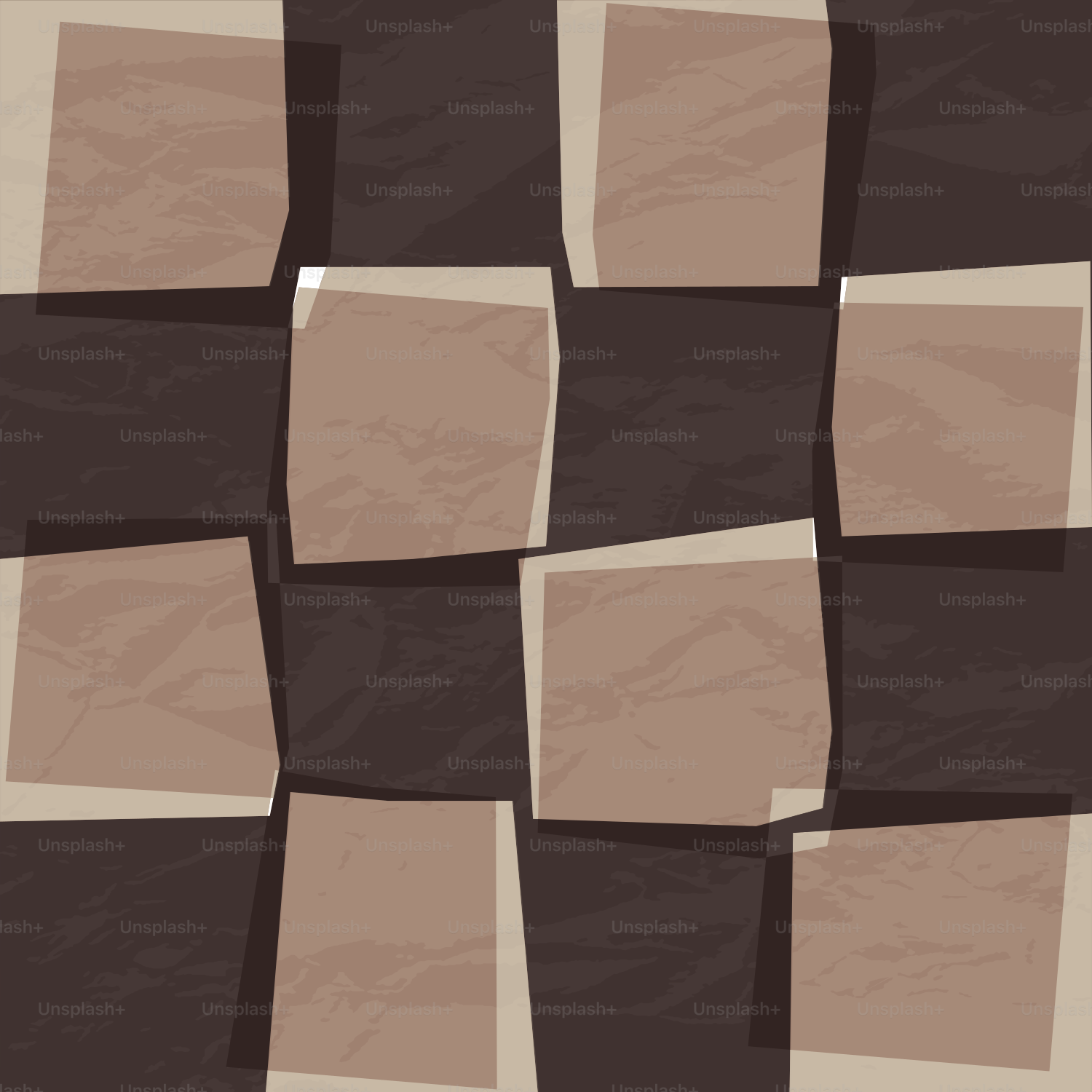 Ein Muster aus Quadraten und Rechtecken auf braunem Hintergrund