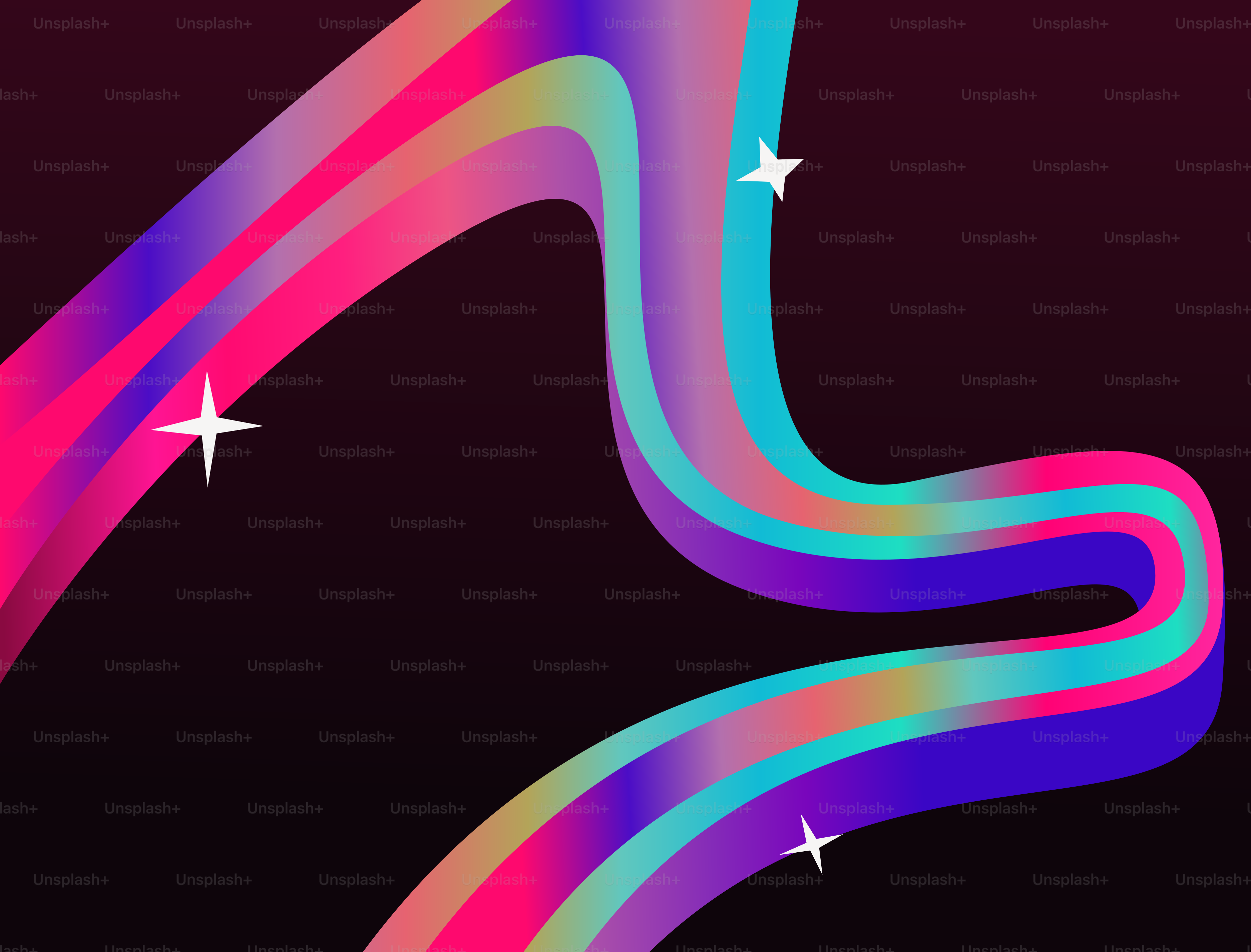 A colorful rainbow swirl on a black background