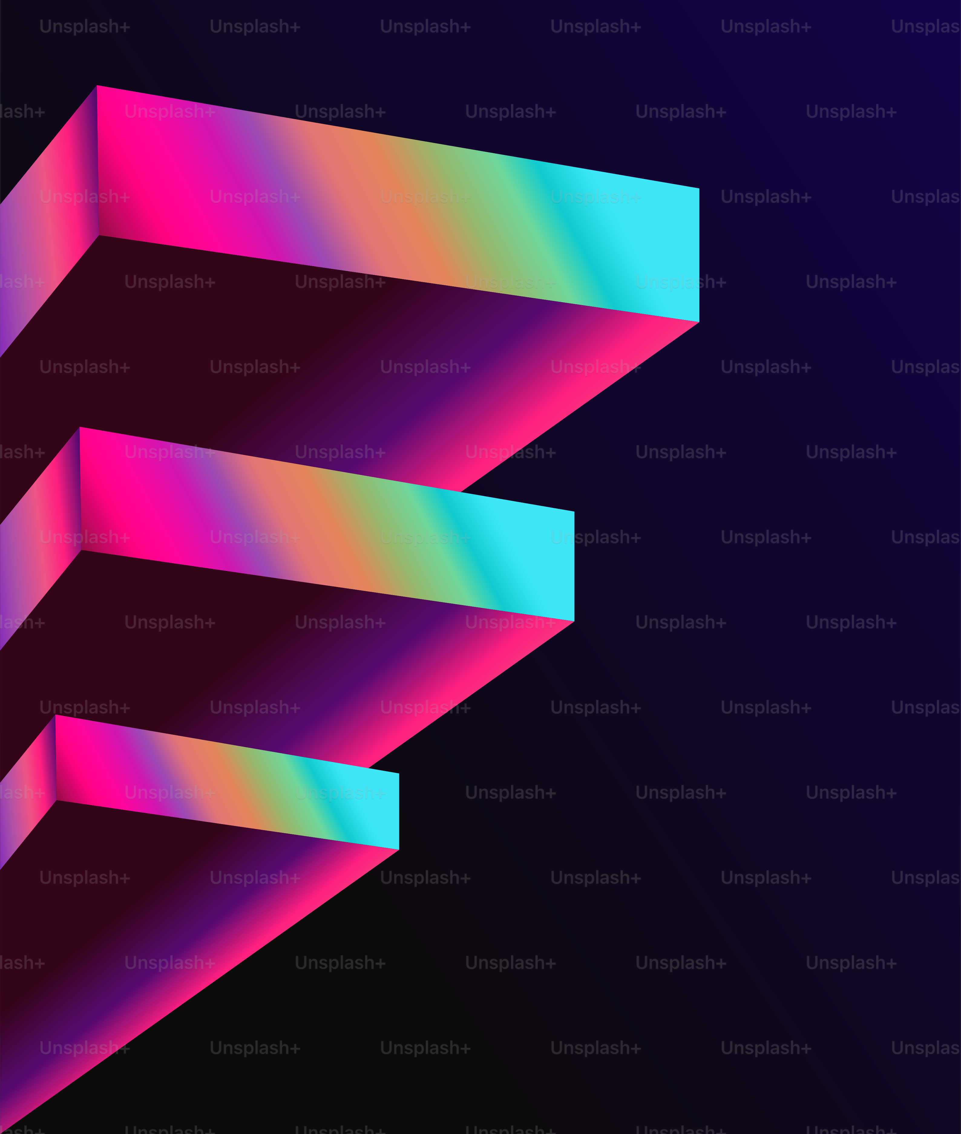 A black background with a pink and blue design