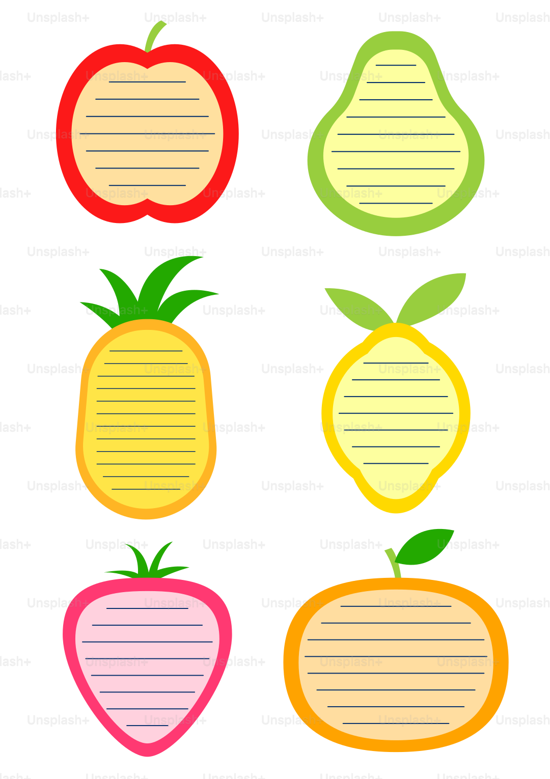 A set of fruit and vegetable cut outs vector – Illustration Image on ...