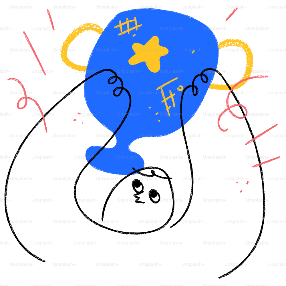 A drawing of a blue cup with a yellow star on it