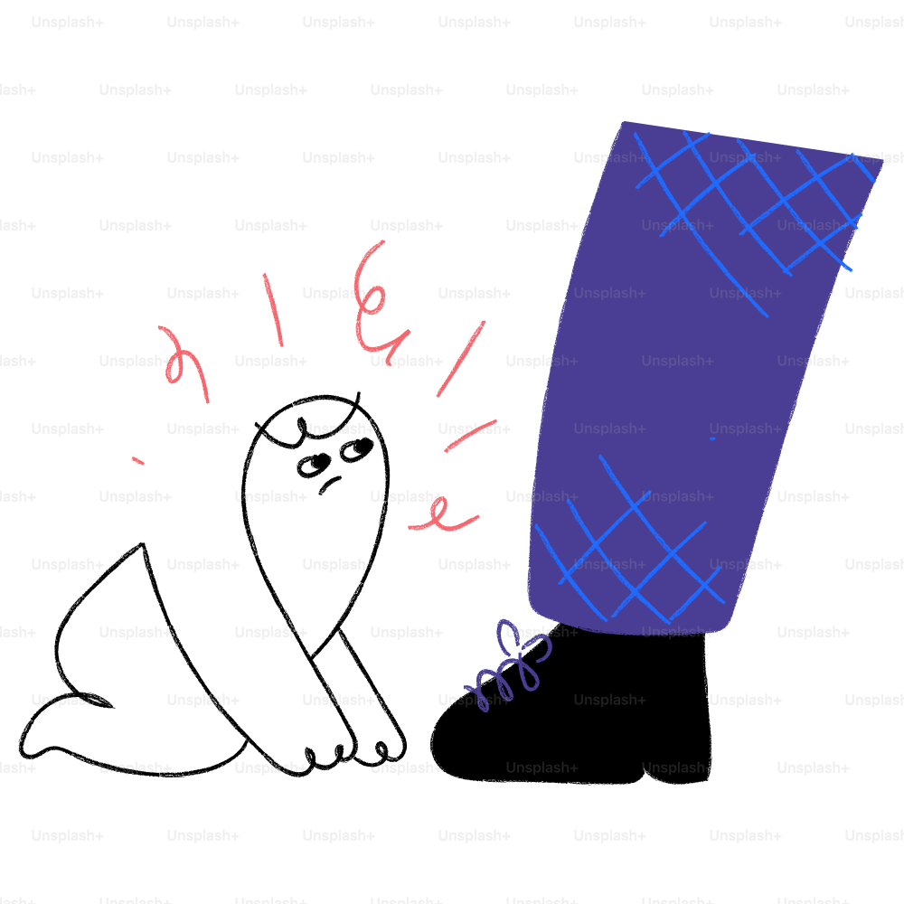 地面に足をつけた人の絵