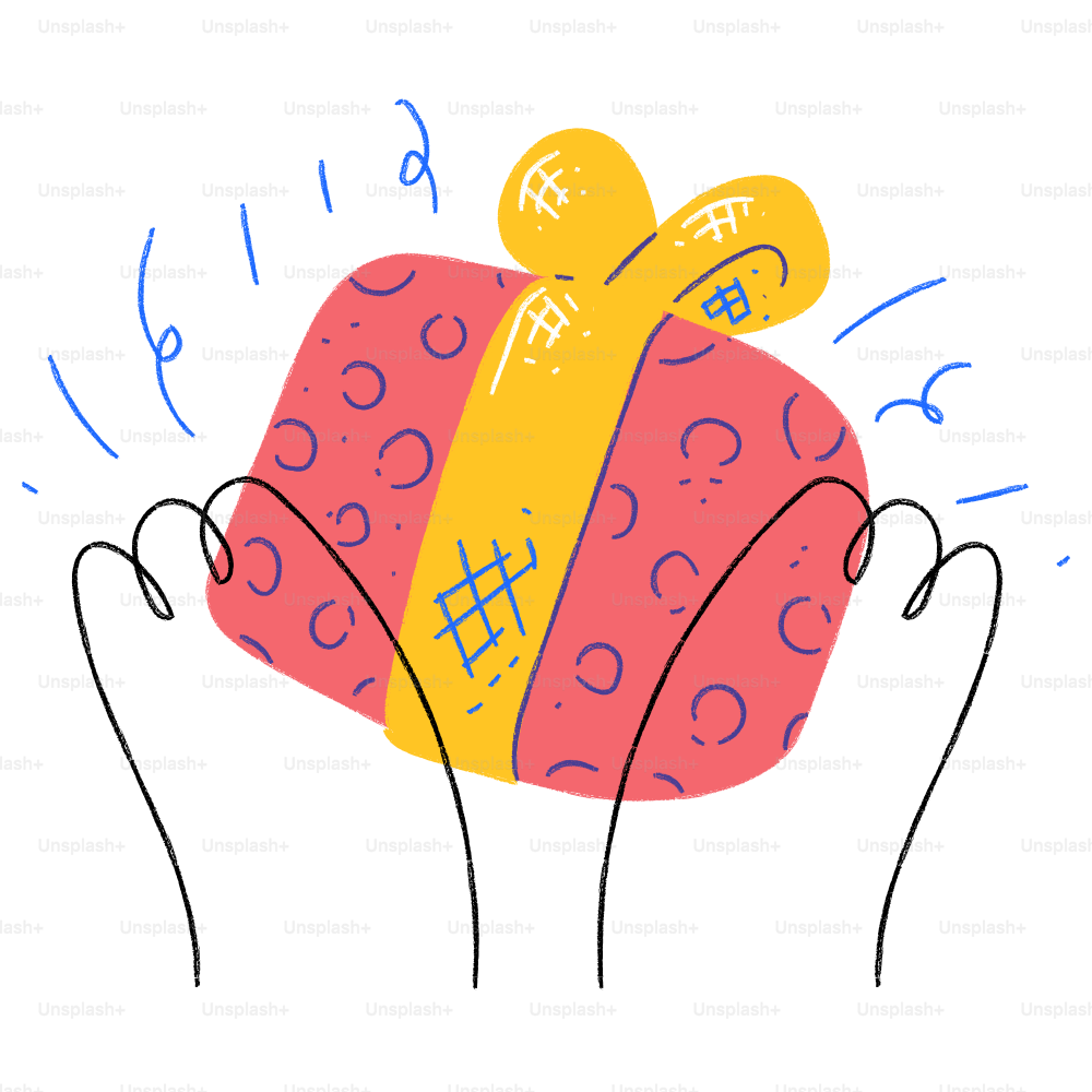 Une main tenant une boîte cadeau emballée