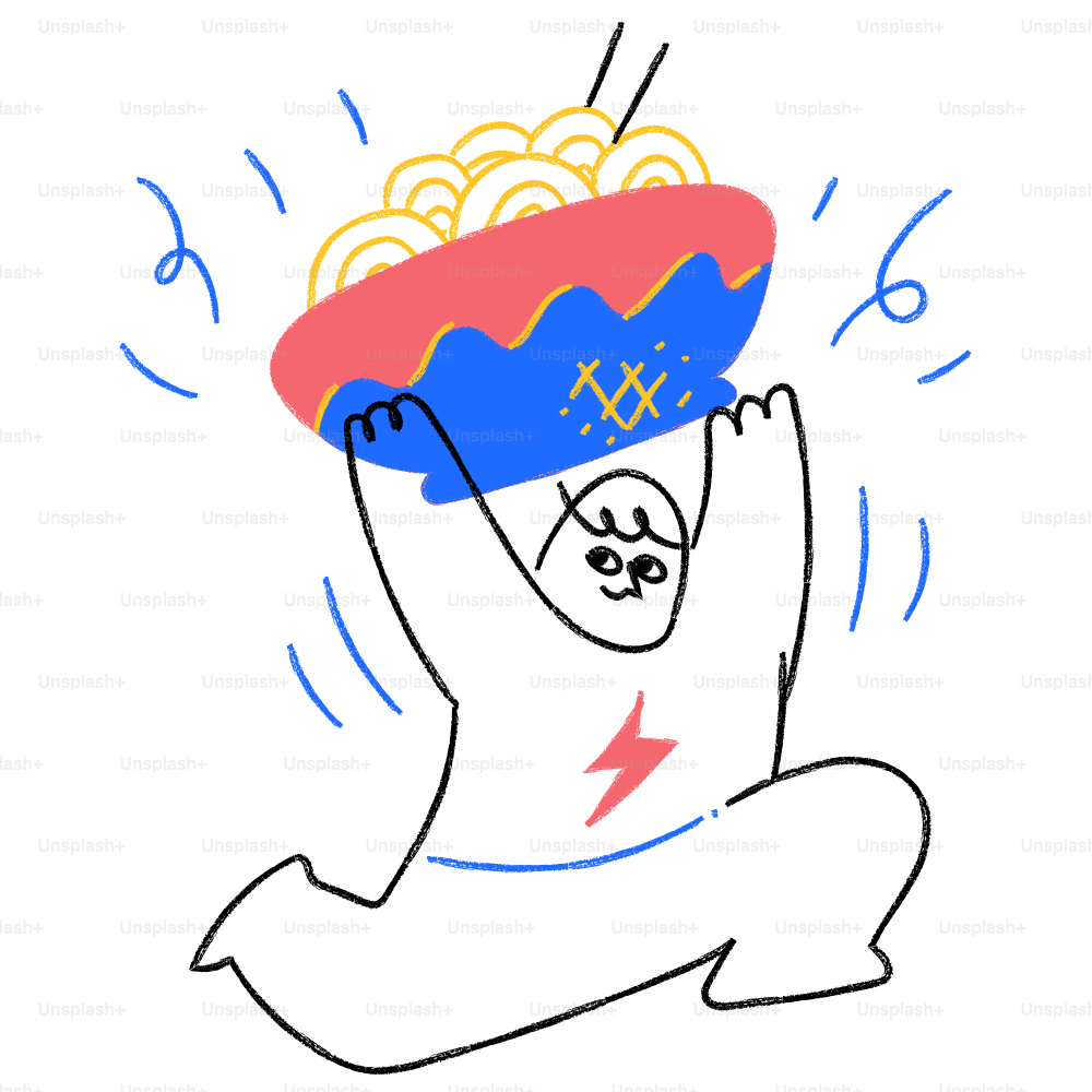 A drawing of a man with a hat on his head