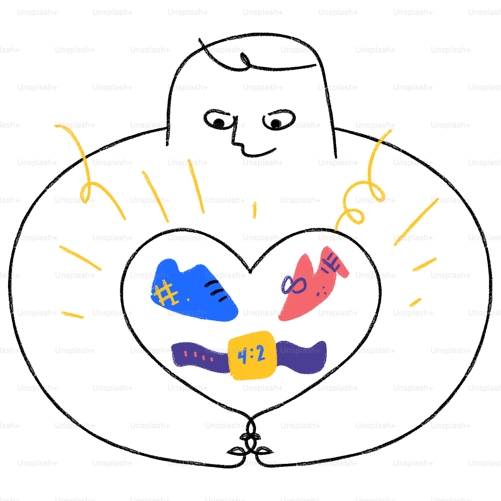 Un disegno di una persona che tiene un palloncino a forma di cuore