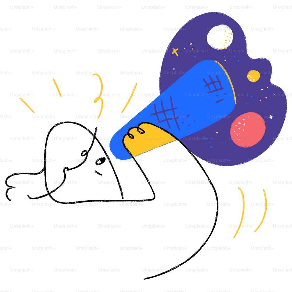 A drawing of a dog with a blow dryer on its head