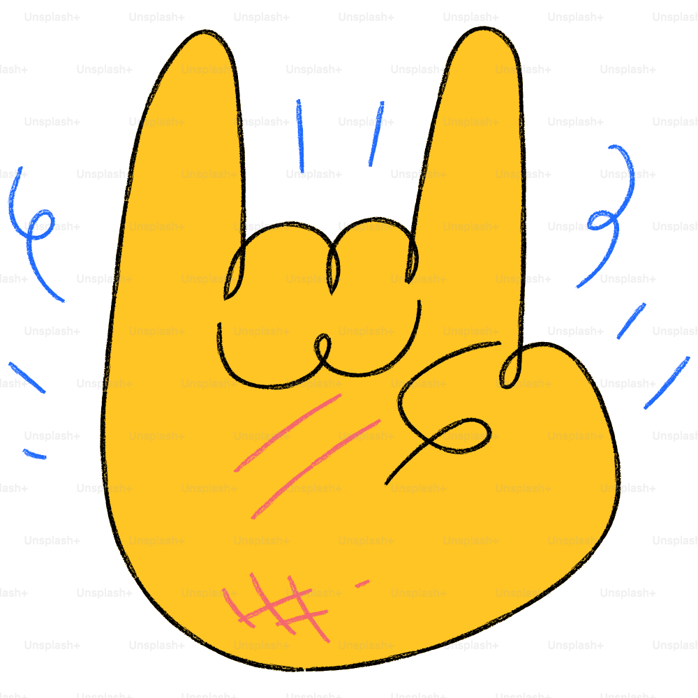 Eine Zeichnung einer Hand, die ein Peace-Zeichen macht