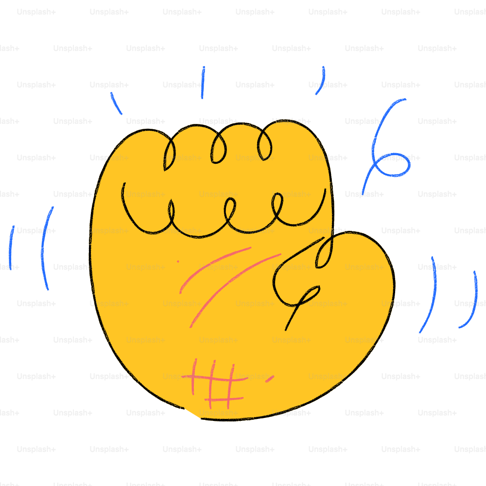 A drawing of a fist with numbers on it