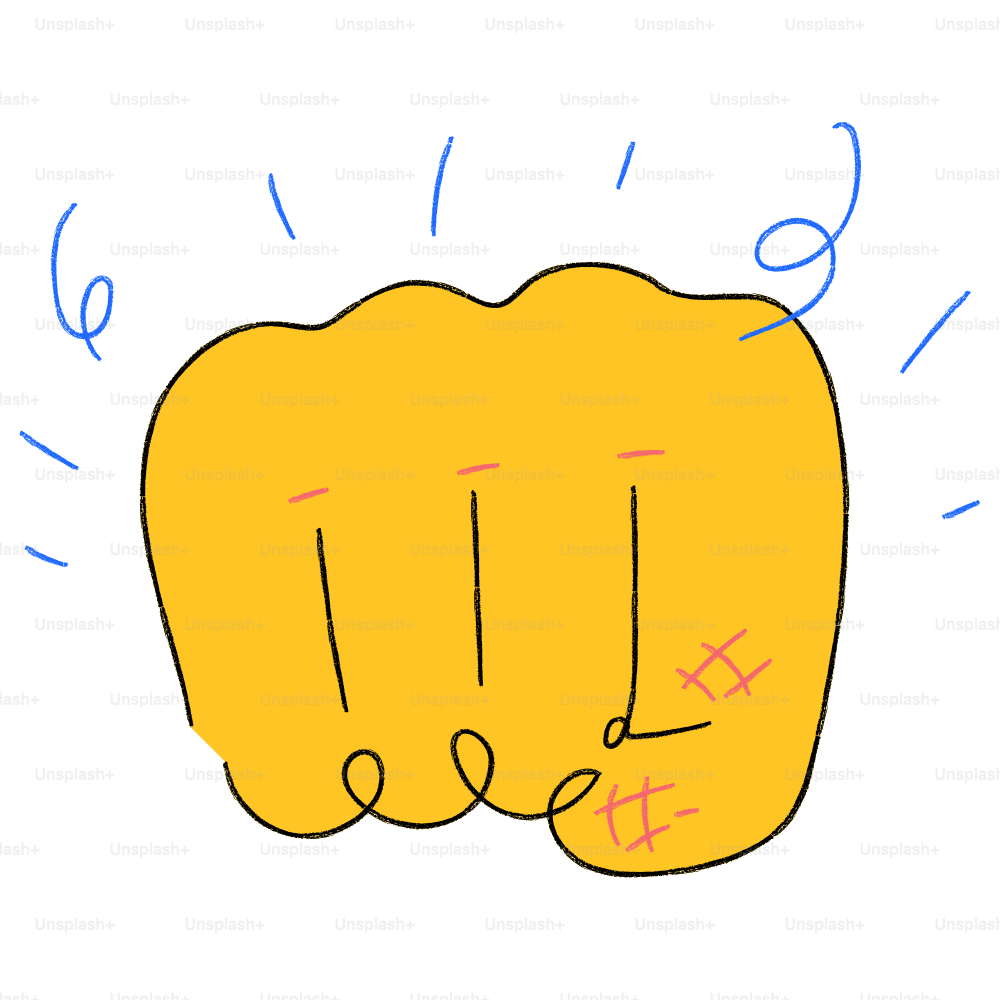 Eine Zeichnung einer Faust, die gegen eine andere Faust stößt