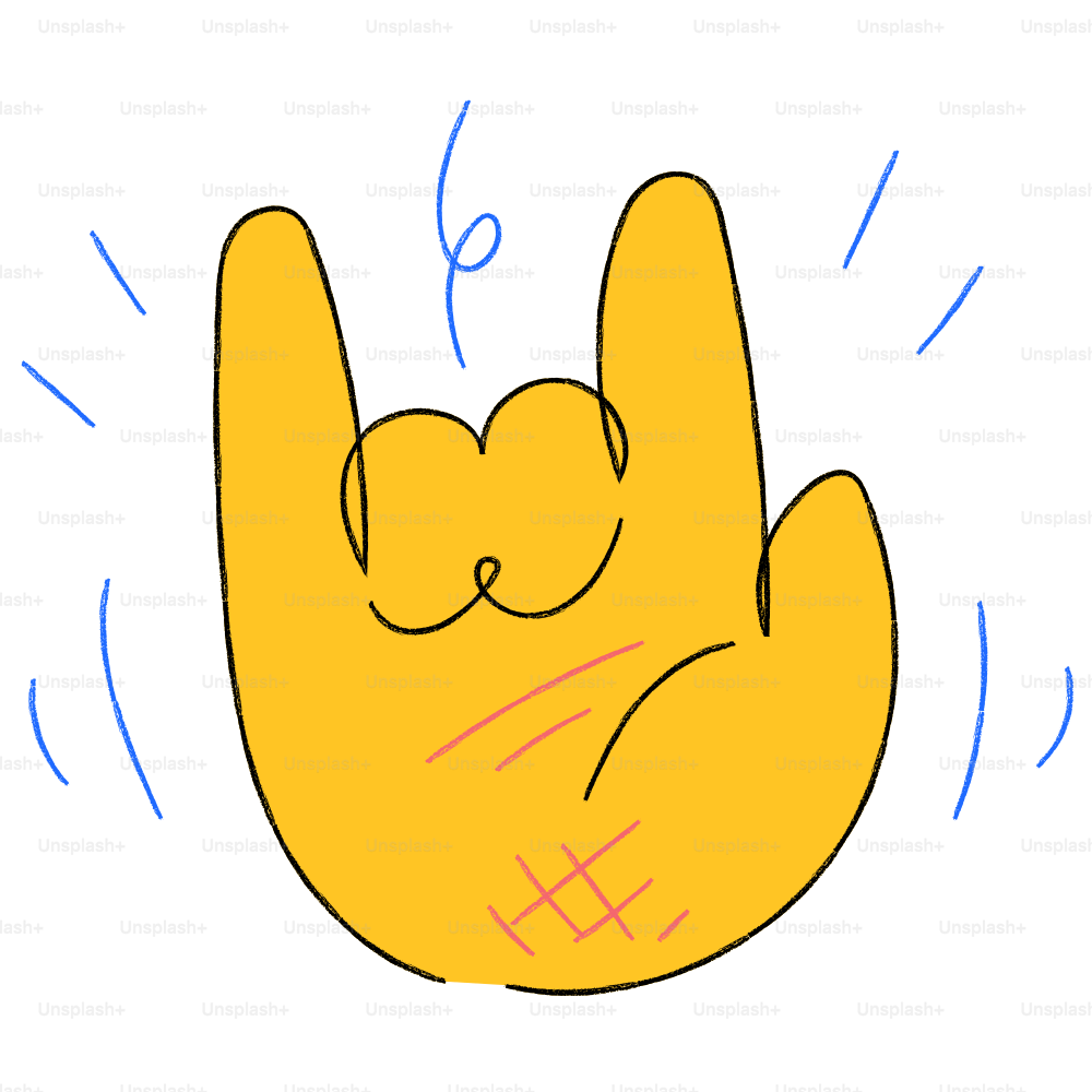 ピースサインをする手の絵