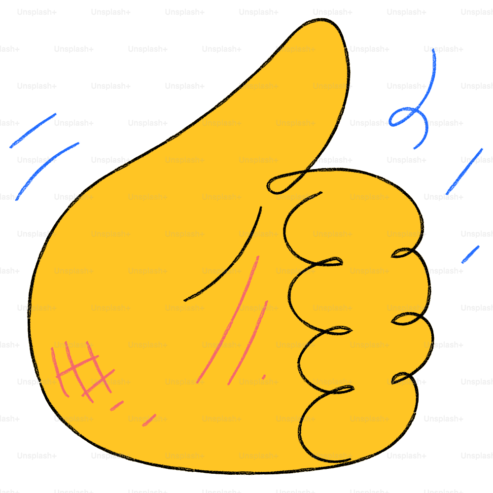 A drawing of a hand giving a thumbs up