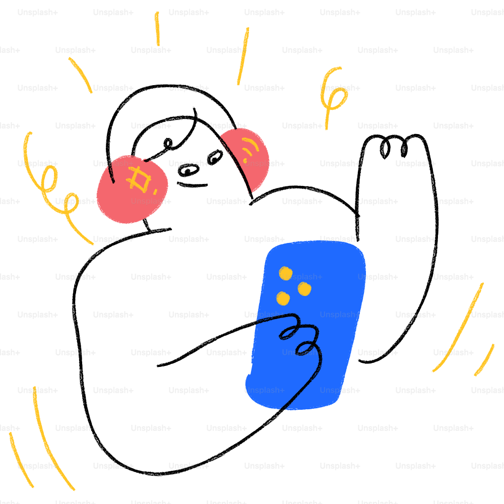 Un dibujo de una persona con auriculares puestos